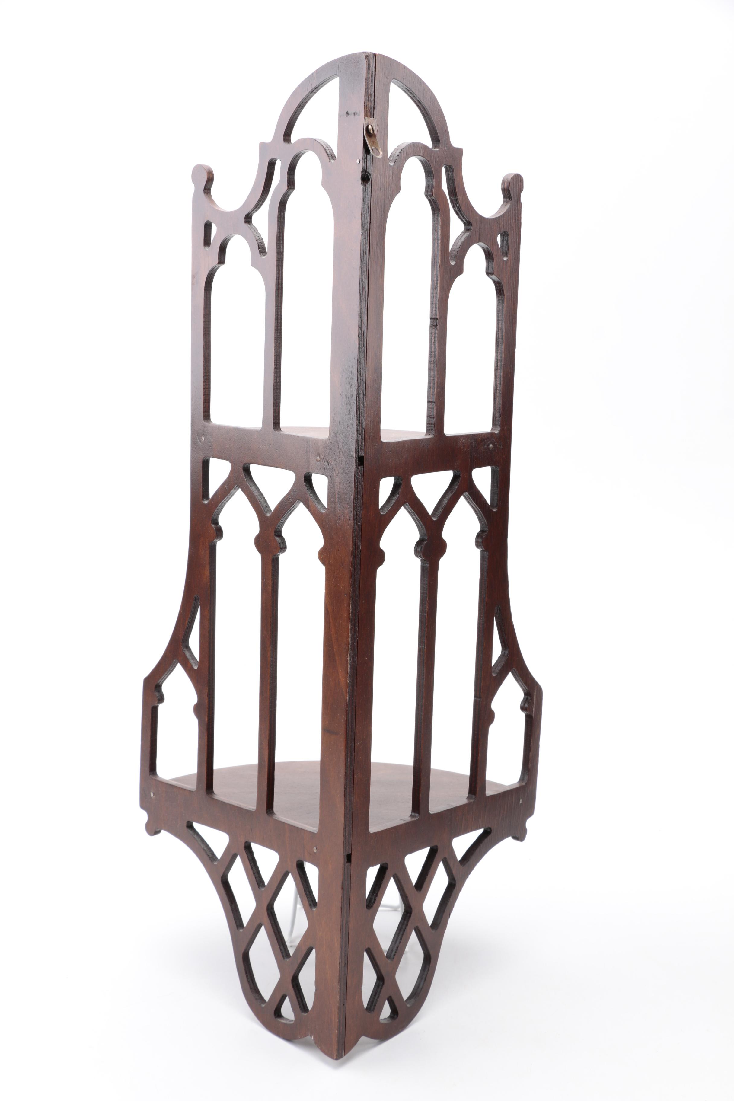 Pair of Butler Gothic Style Corner Shelves