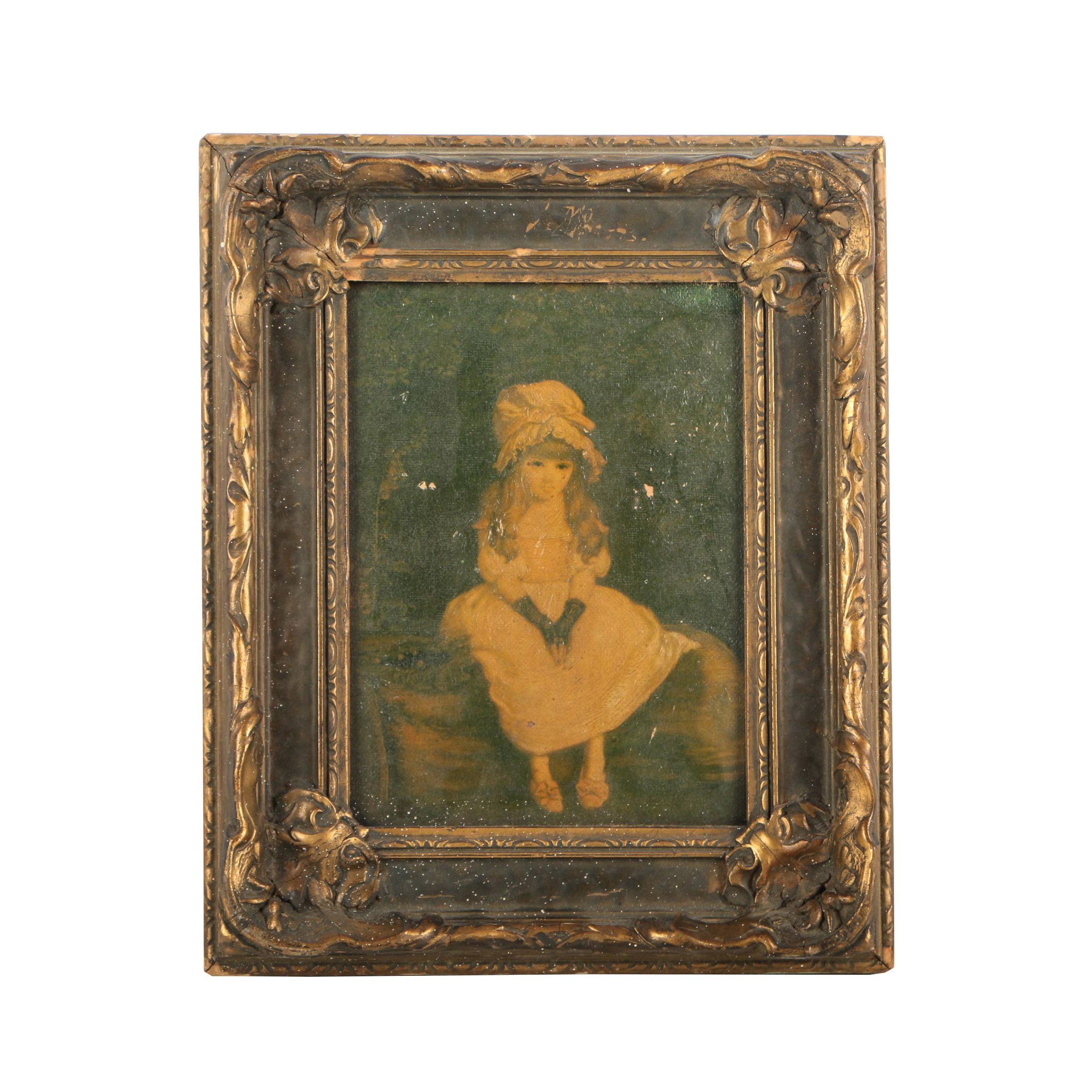 Antique Chromolithograph Reproduction after John Everett Millais's "Cherry Ripe"