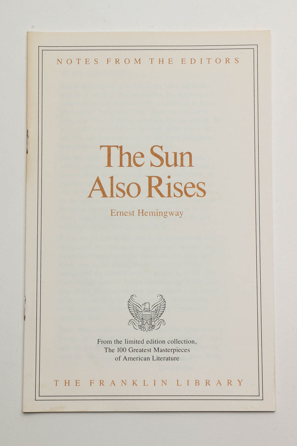 Franklin Library "Masterpieces of American Literature" Hemingway and Twain