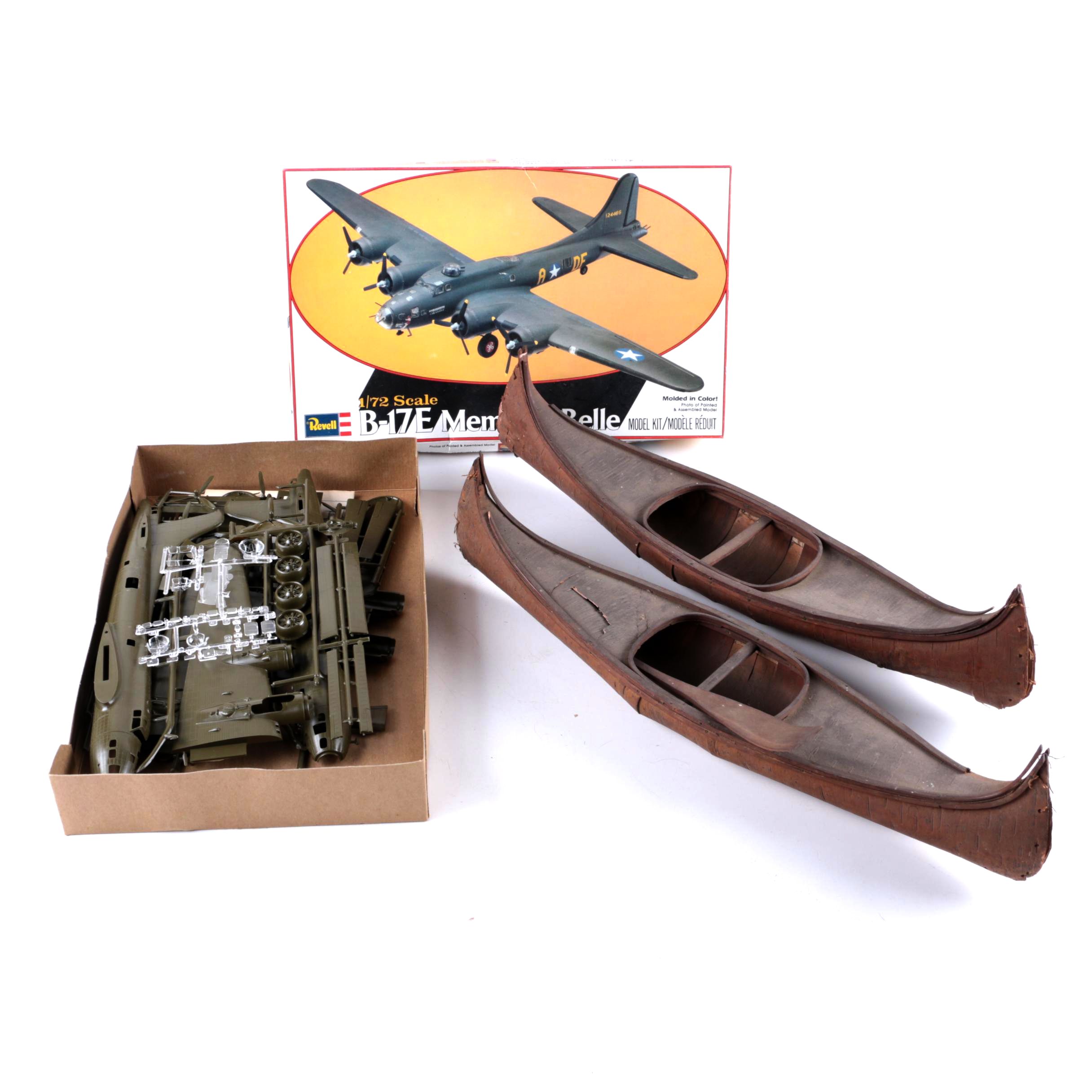Revell B-17 Memphis Belle Model Kit and Toy Canoes