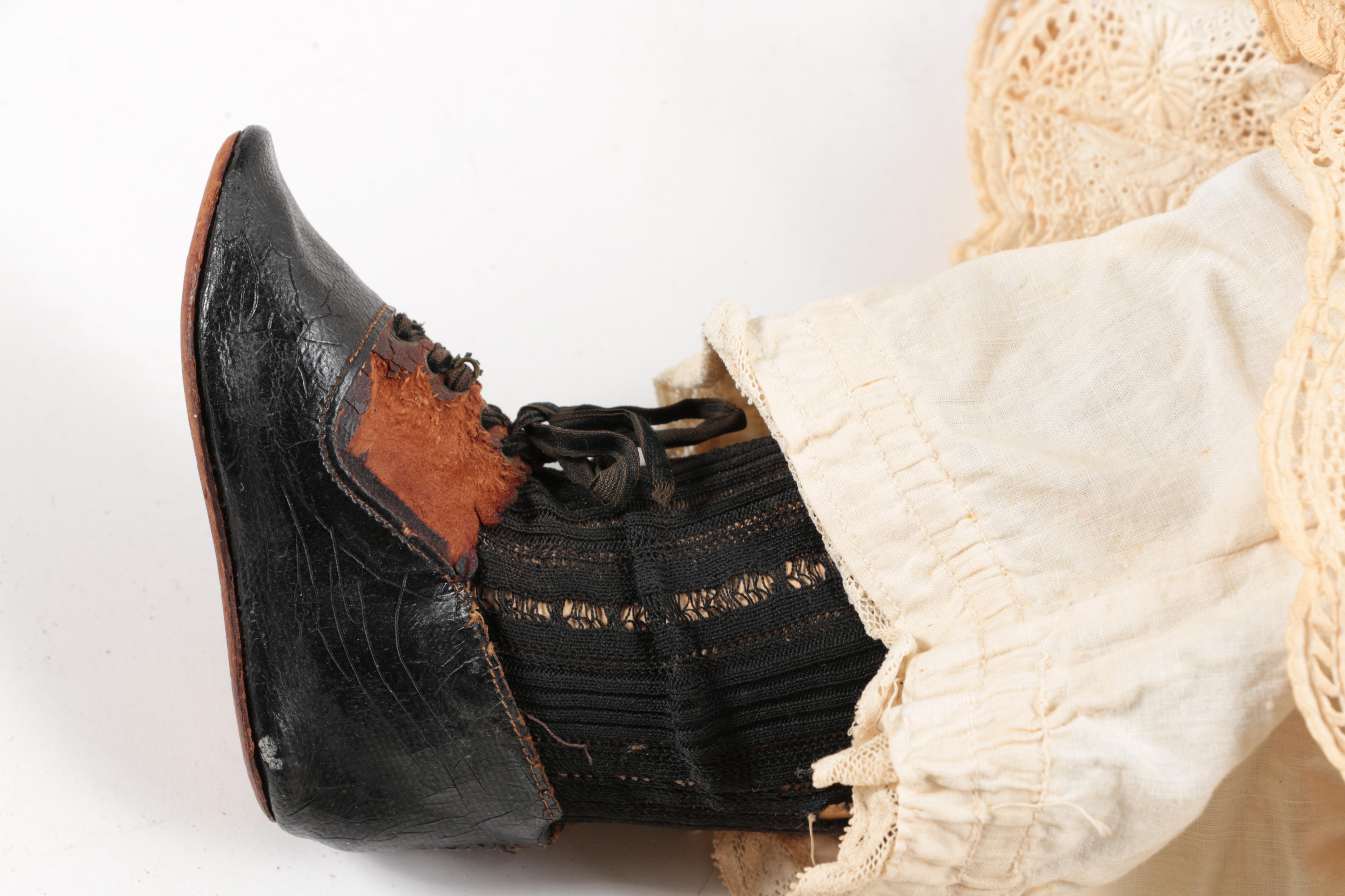 Vintage Porcelain Doll and Rocking Chair