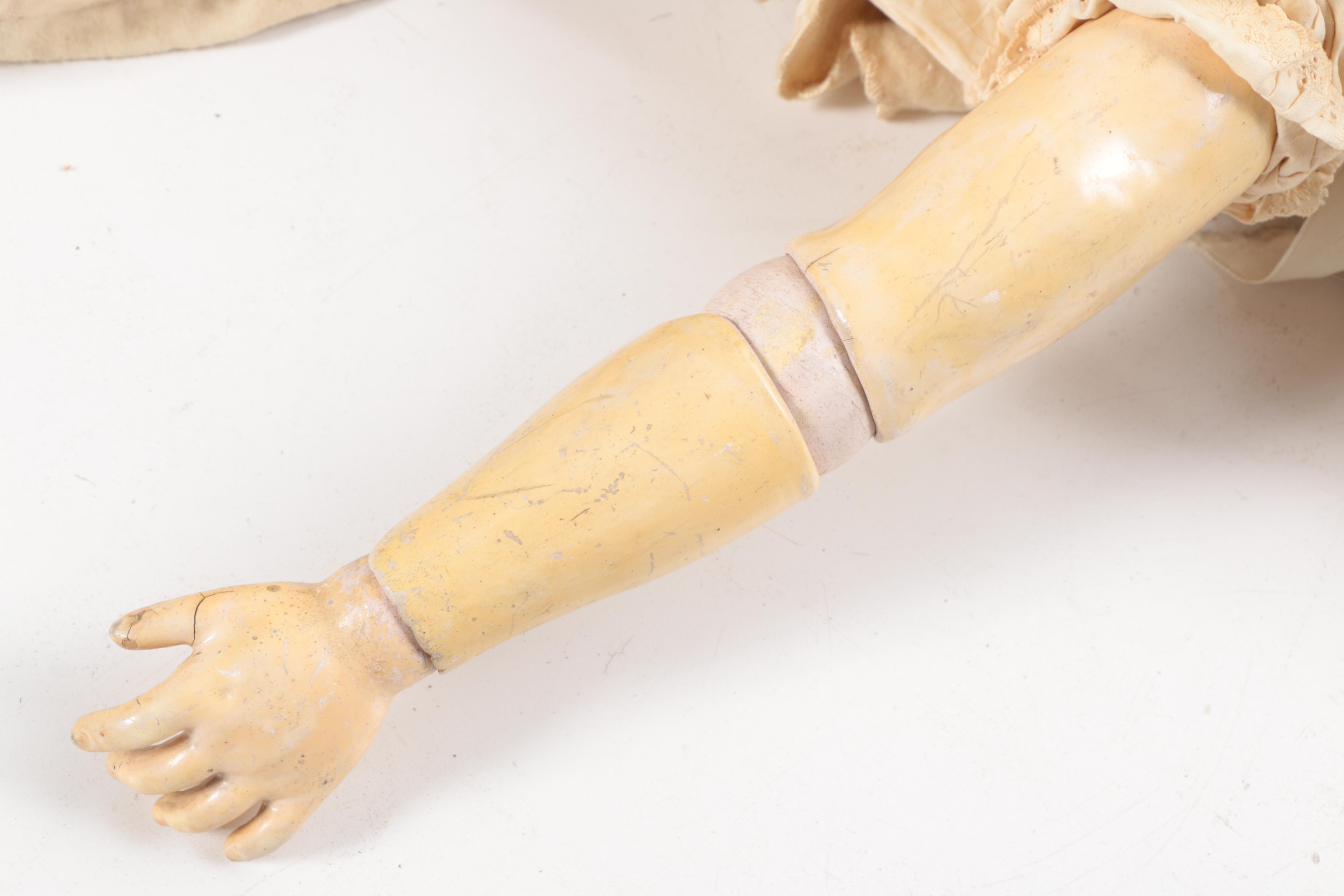 Vintage Porcelain Doll and Rocking Chair