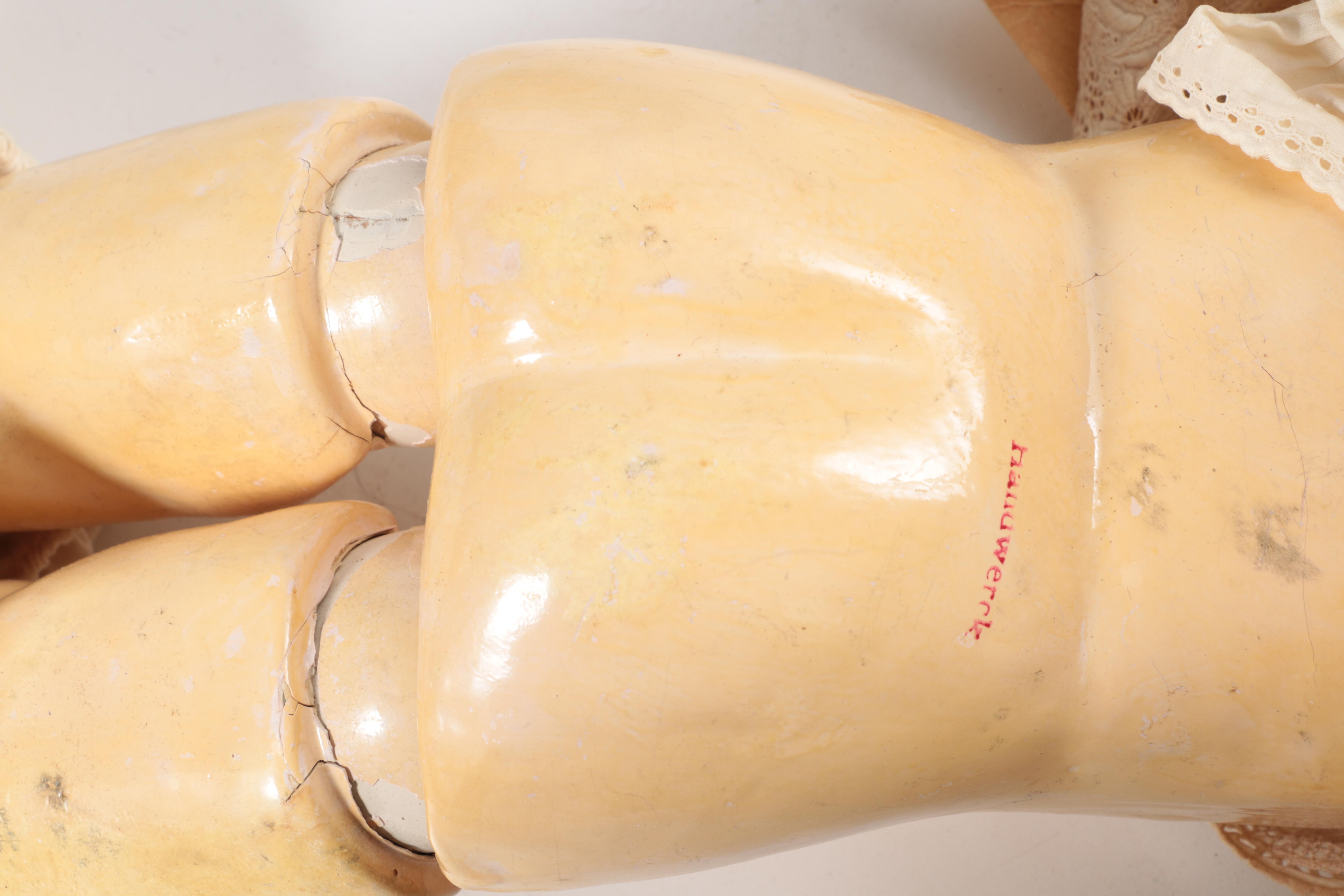 Vintage Porcelain Doll and Rocking Chair