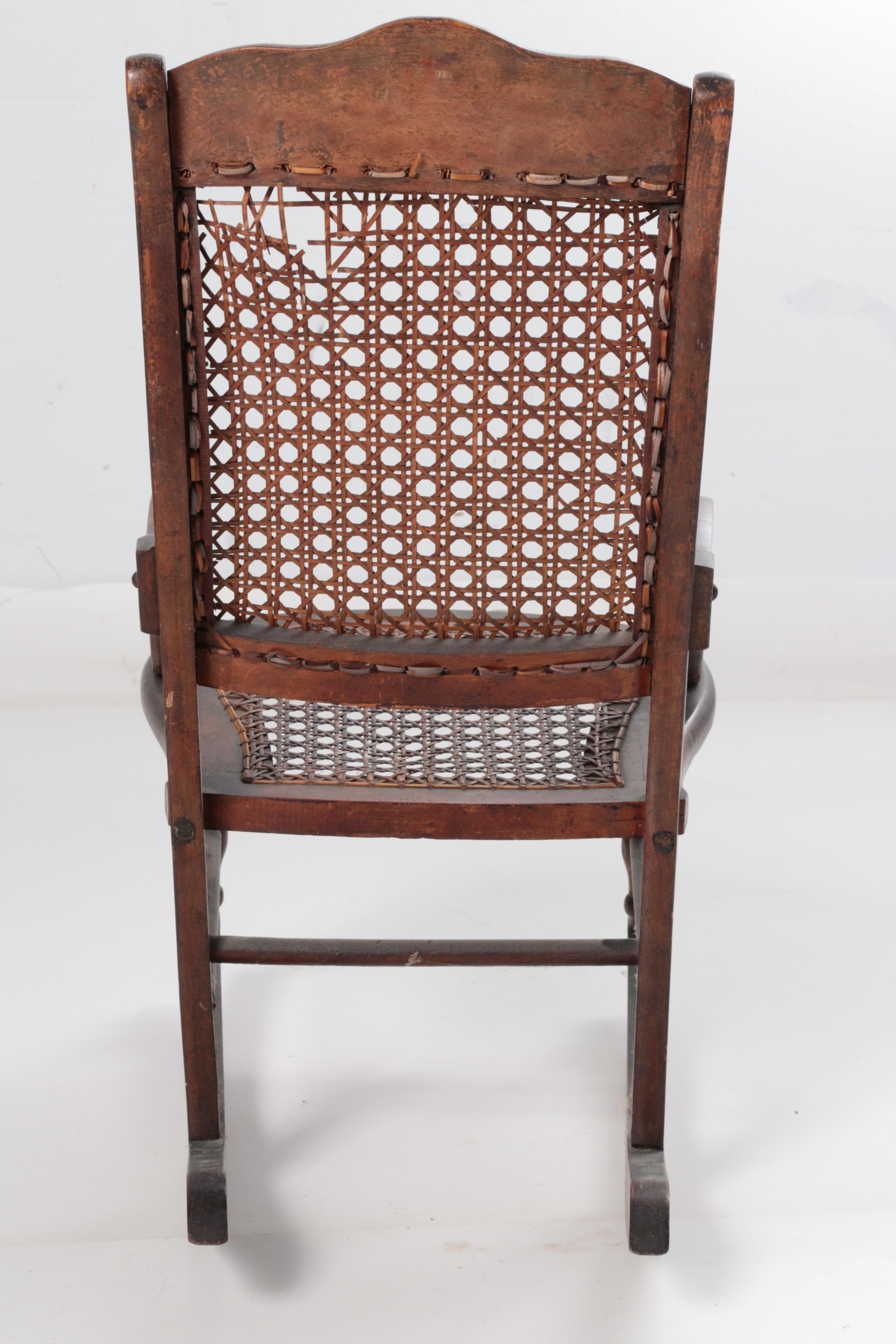 Vintage Porcelain Doll and Rocking Chair