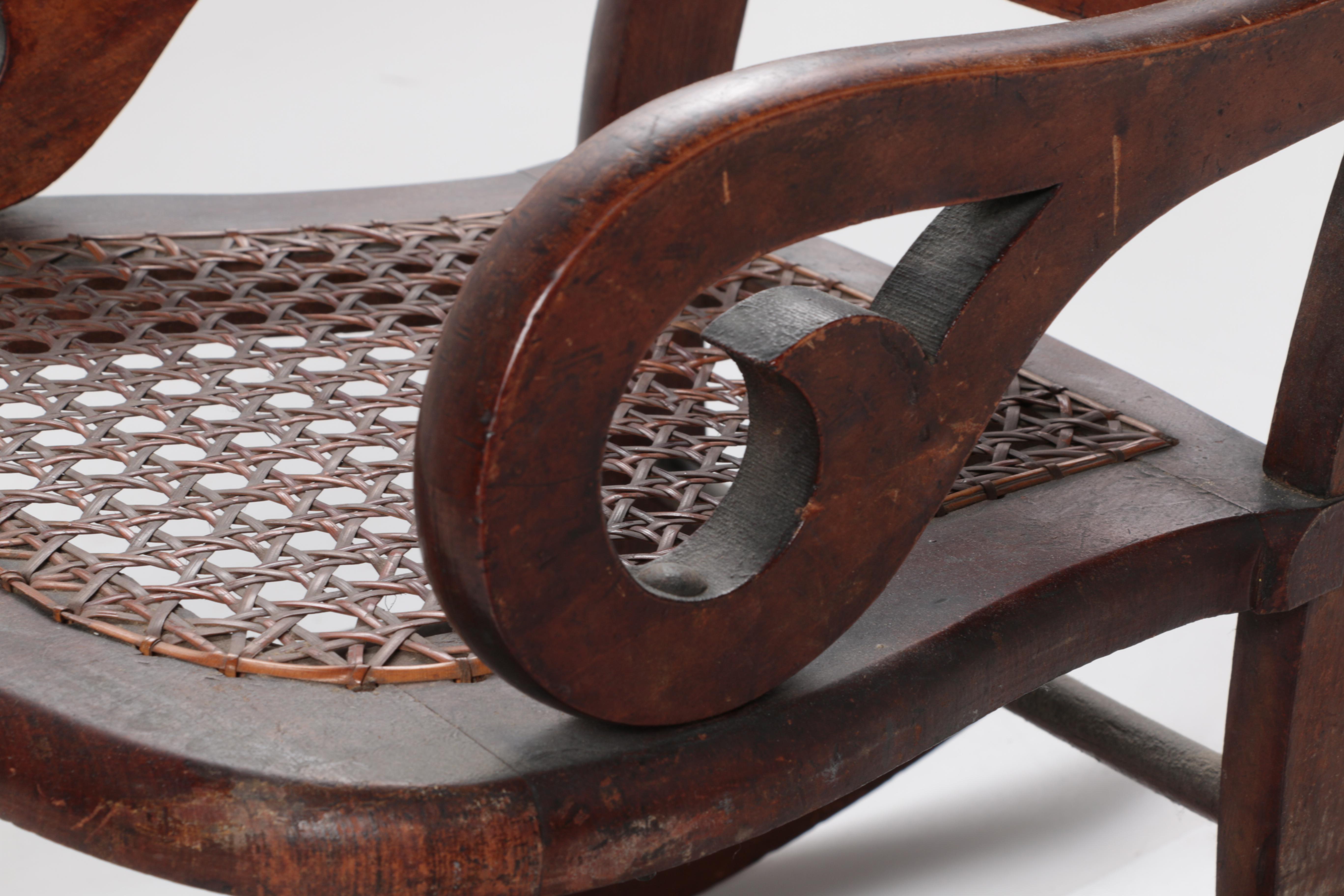 Vintage Porcelain Doll and Rocking Chair