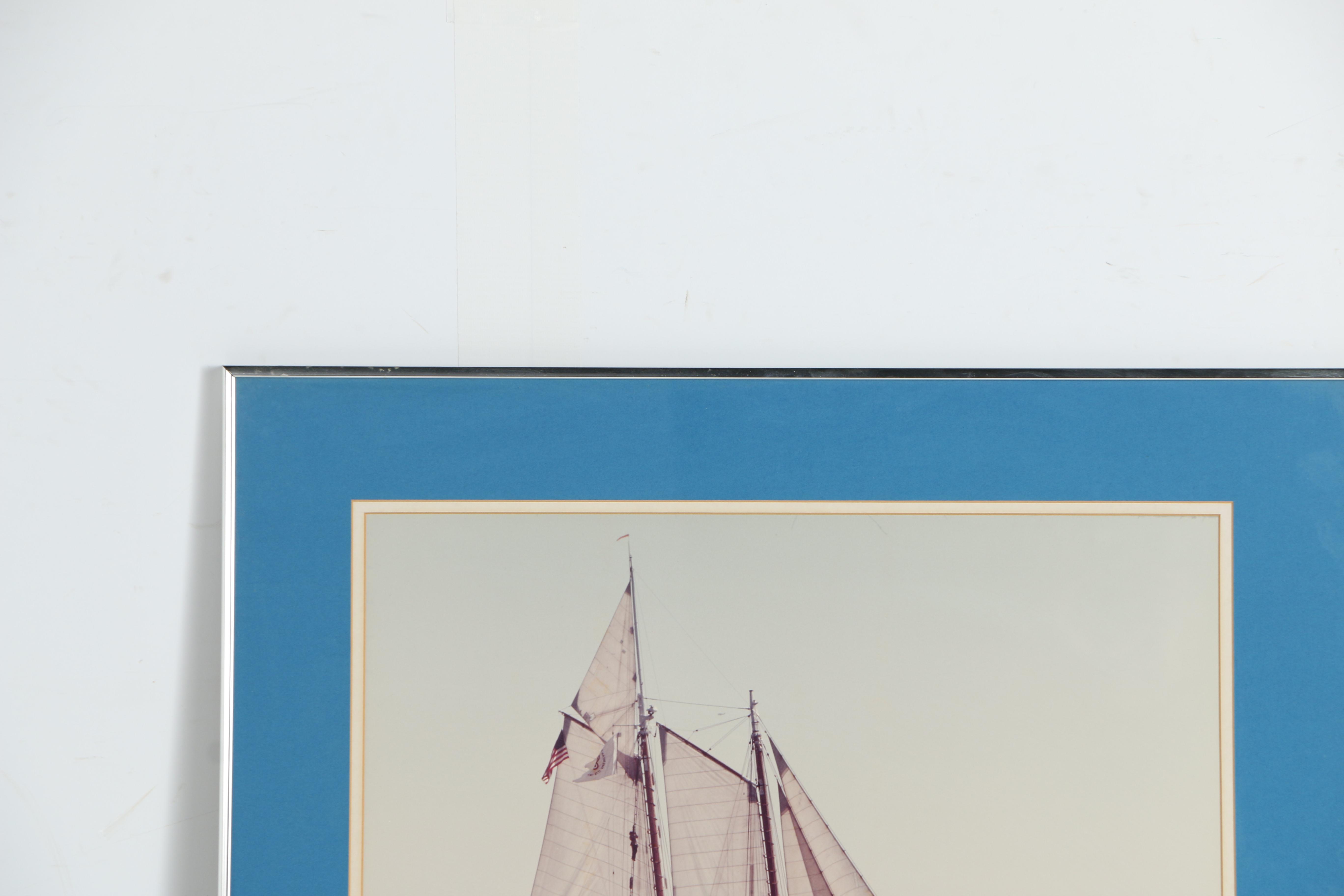 Two Framed Color Photographs of Large Ships