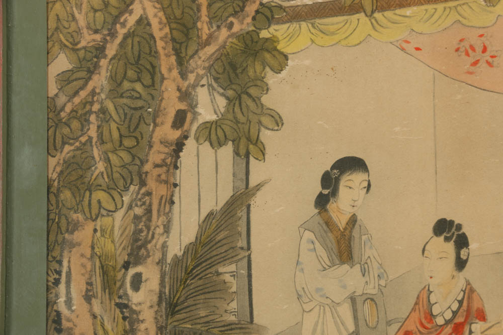 Hand-Colored Offset Lithograph After a Chinese Watercolor