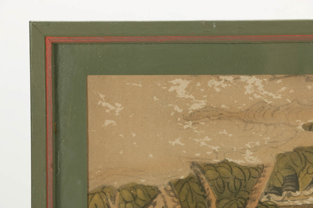 Hand-Colored Offset Lithograph After a Chinese Watercolor