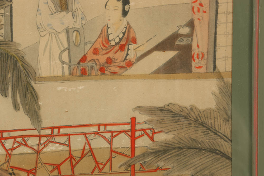 Hand-Colored Offset Lithograph After a Chinese Watercolor