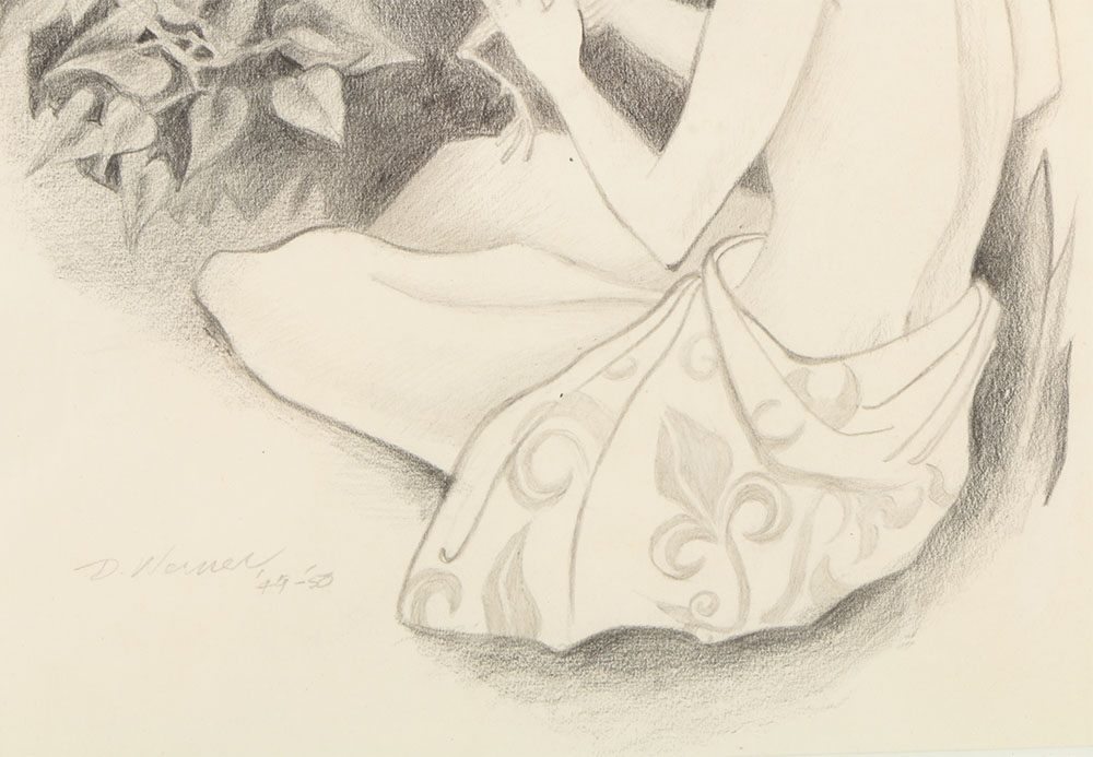 Don Werner Graphite Drawing on Paper of Figurative Scene