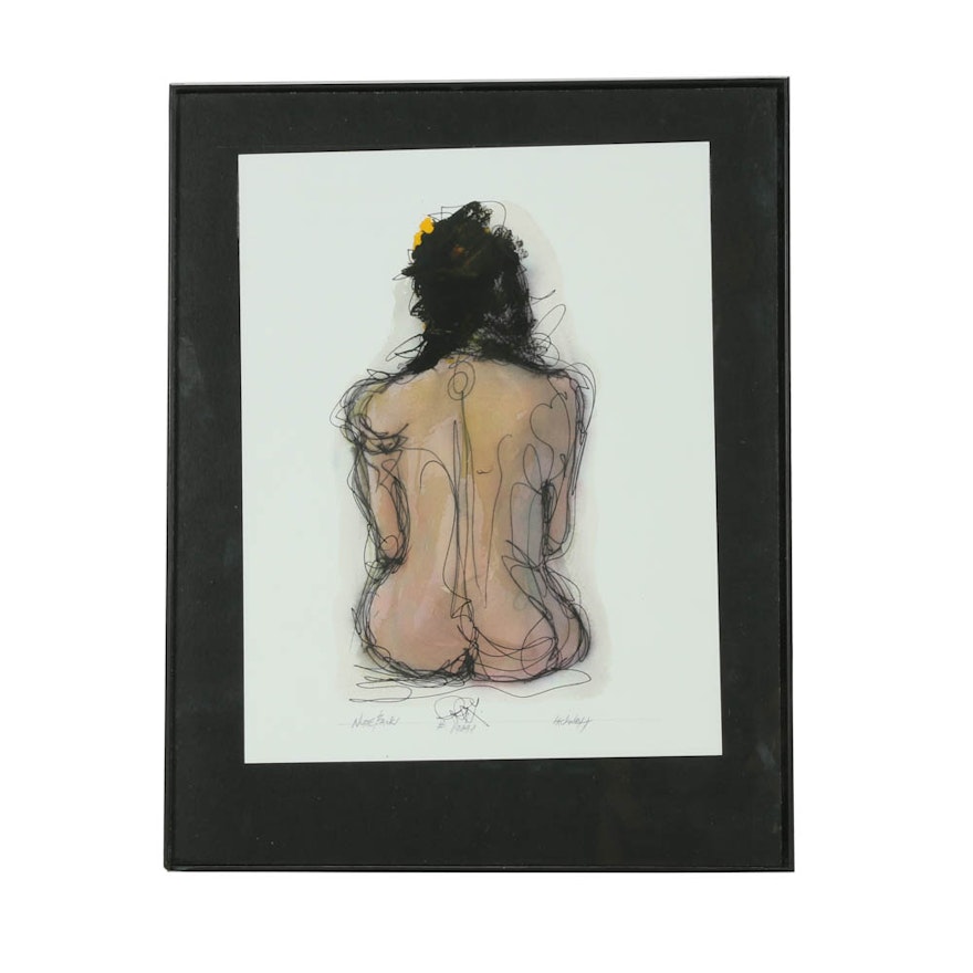Robert Lackney Embellished Giclee "Nude Back"