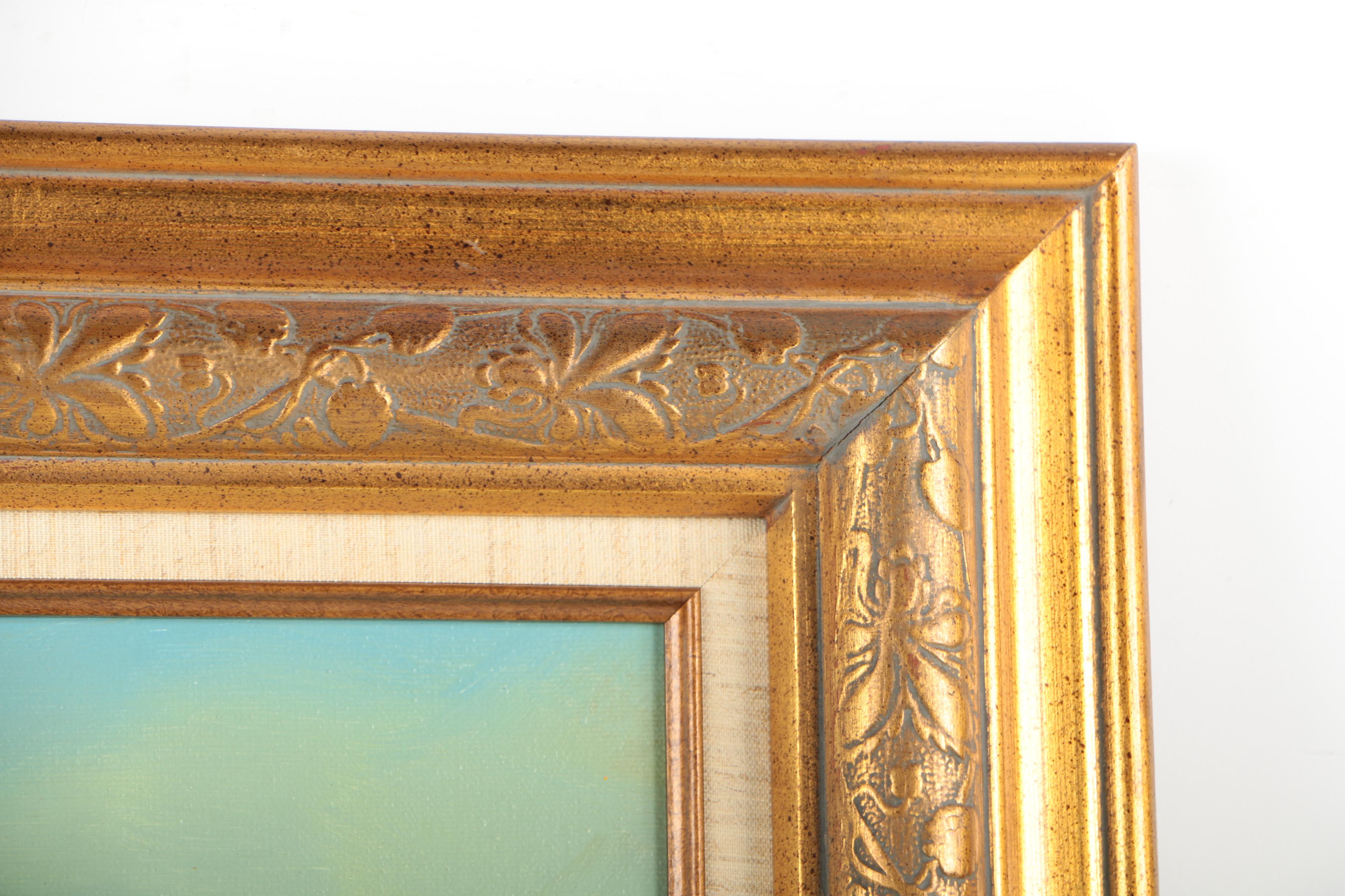 G. Whitman Oil Painting of Mountain Landscape