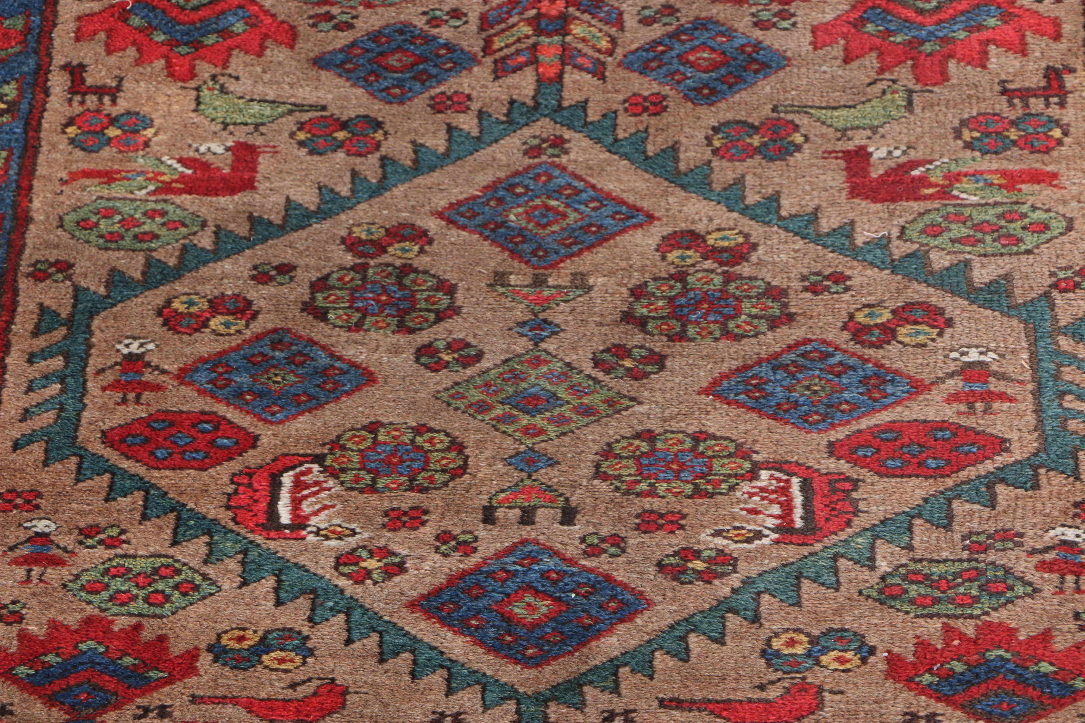 Hand-Knotted Persian Khamseh Long Rug