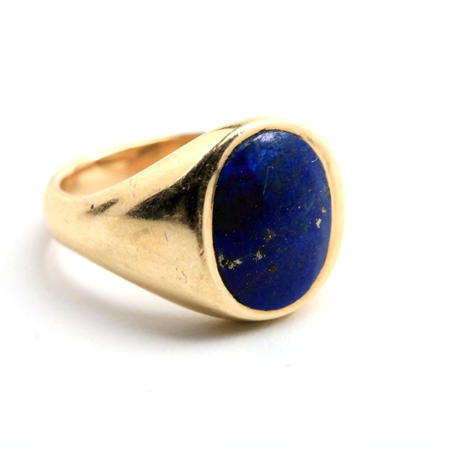 14K Yellow Gold Lapis Lazuli Ring