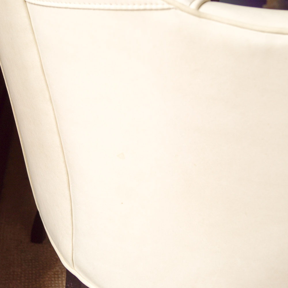 Hand-Crafted Cream-White Leather Armchairs by Drexel Heritage