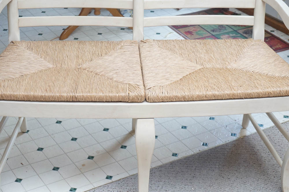 French Provincial Ladder Back Settee