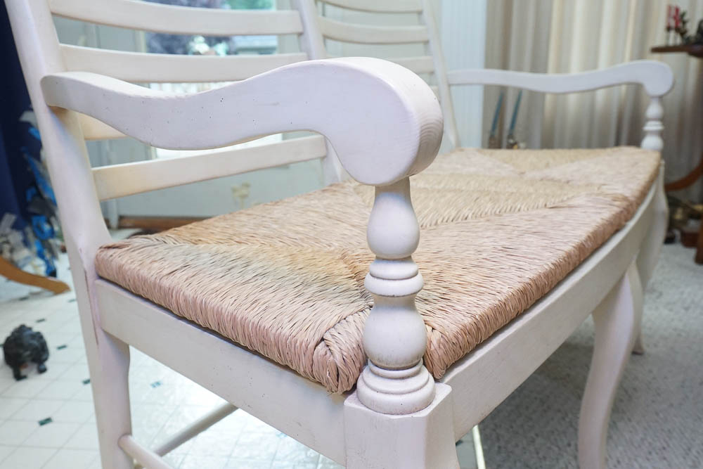 French Provincial Ladder Back Settee