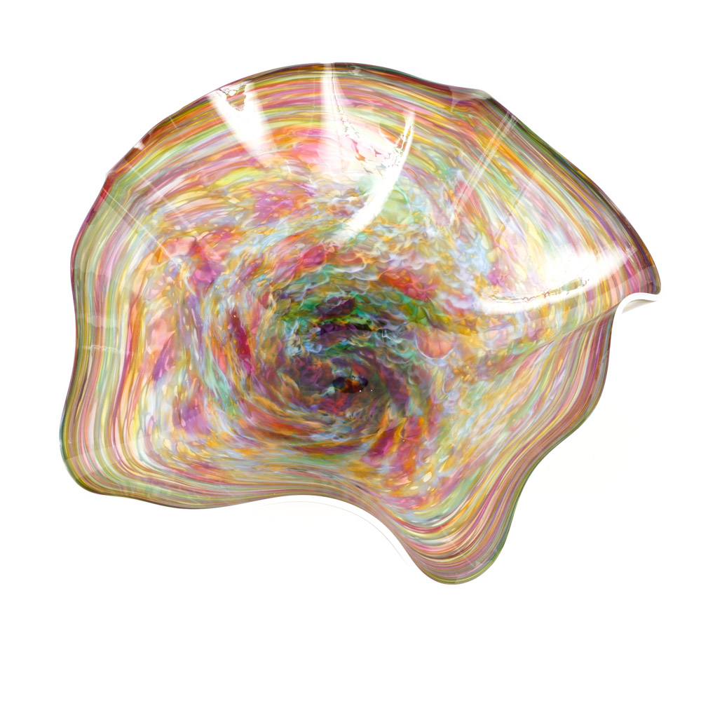 Robert Handley 2010 Freeform Multicolored Art Glass Bowl