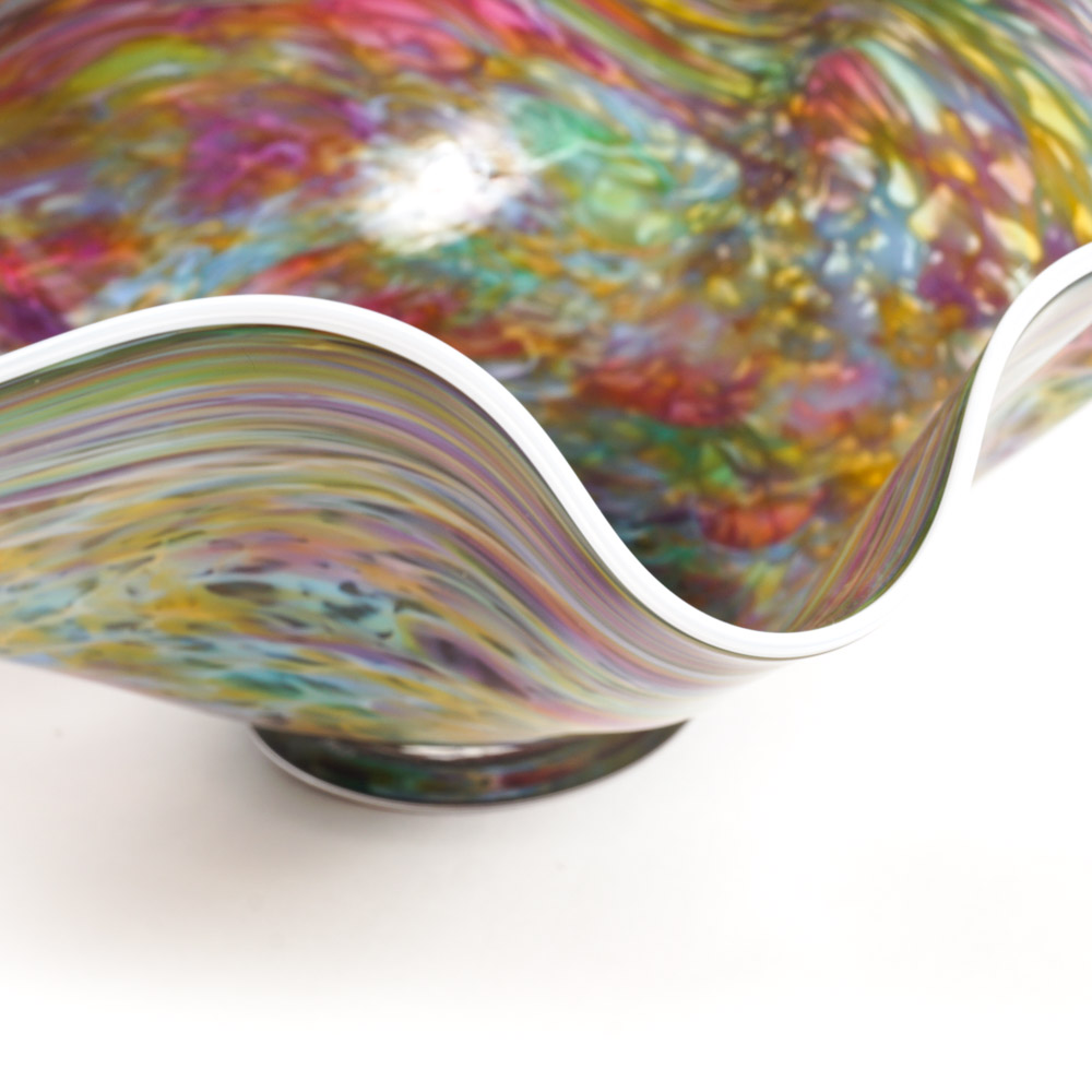 Robert Handley 2010 Freeform Multicolored Art Glass Bowl