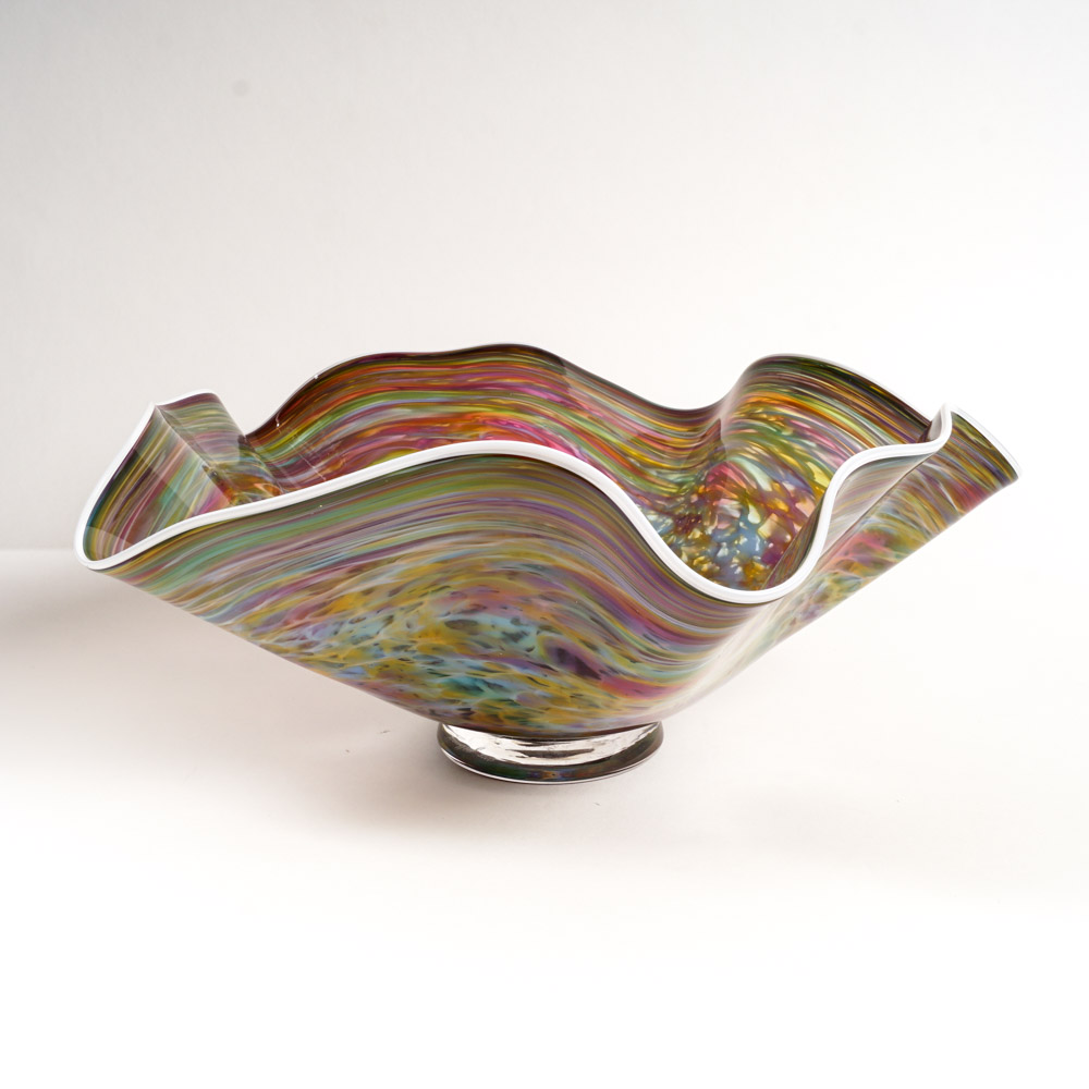 Robert Handley 2010 Freeform Multicolored Art Glass Bowl