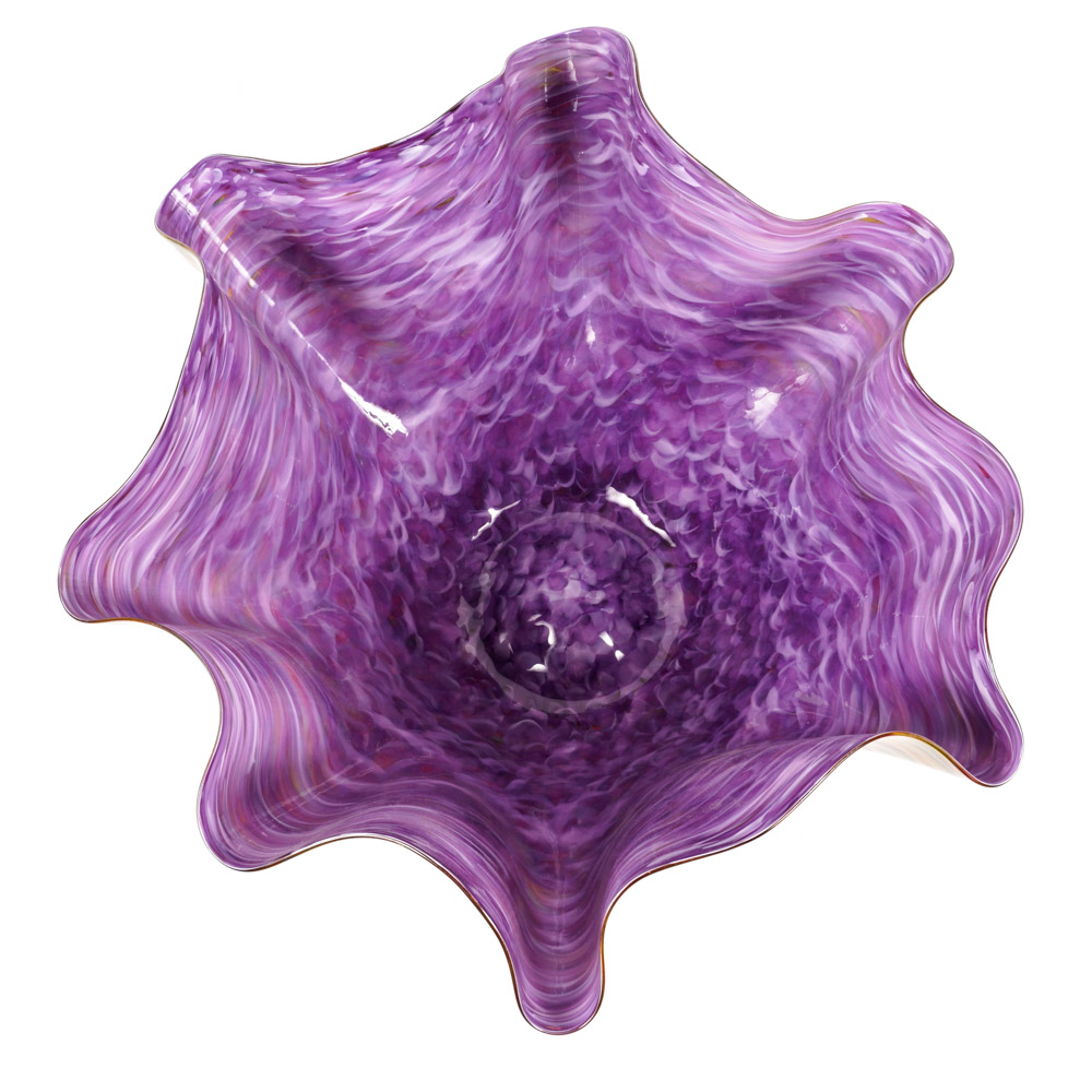 Dirwood 2008 Hand-Blown Artisan "End of Day Glass" Handkerchief Vase