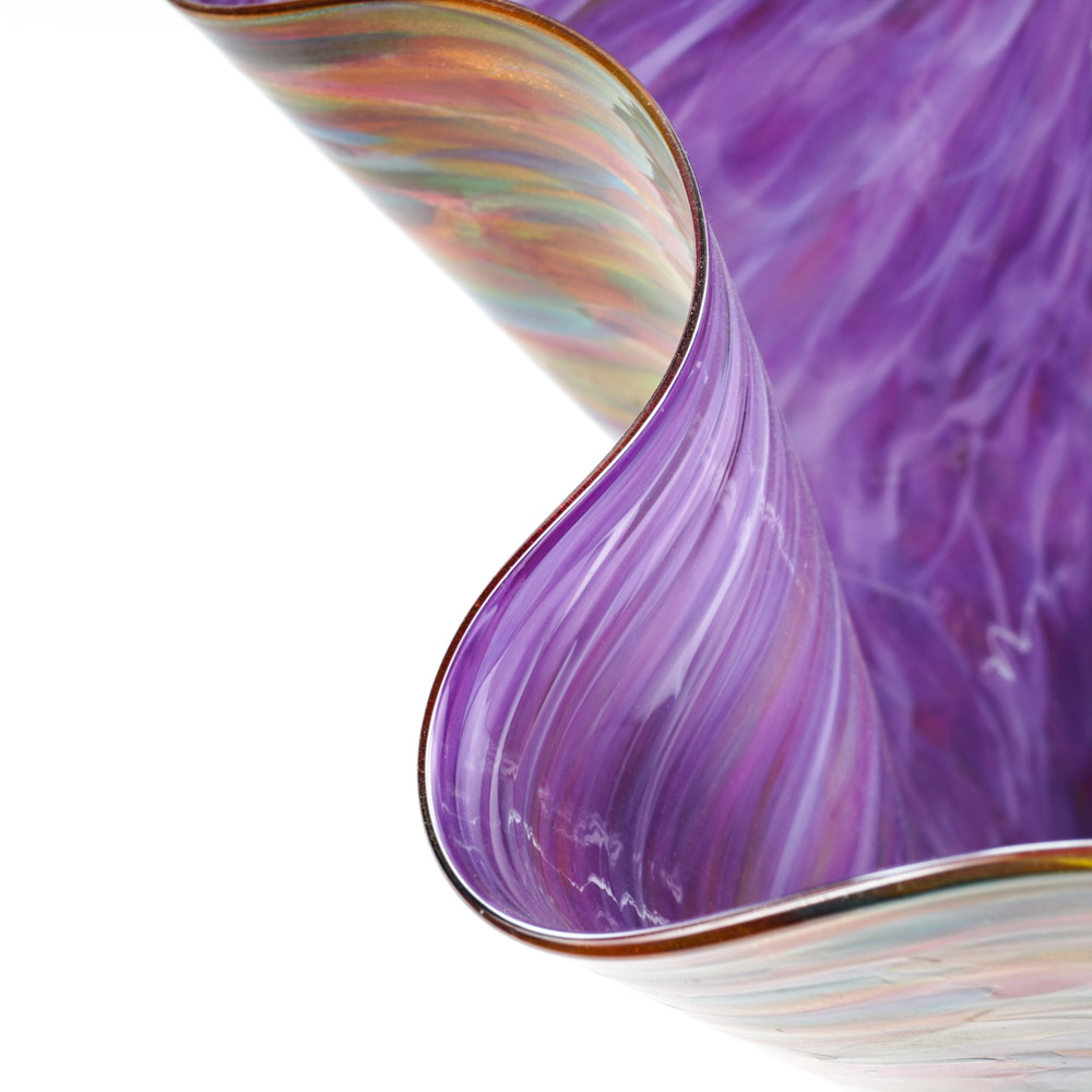 Dirwood 2008 Hand-Blown Artisan "End of Day Glass" Handkerchief Vase