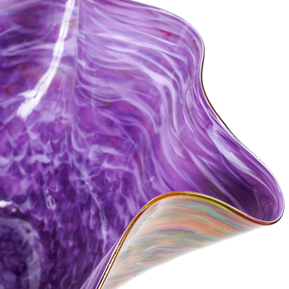 Dirwood 2008 Hand-Blown Artisan "End of Day Glass" Handkerchief Vase