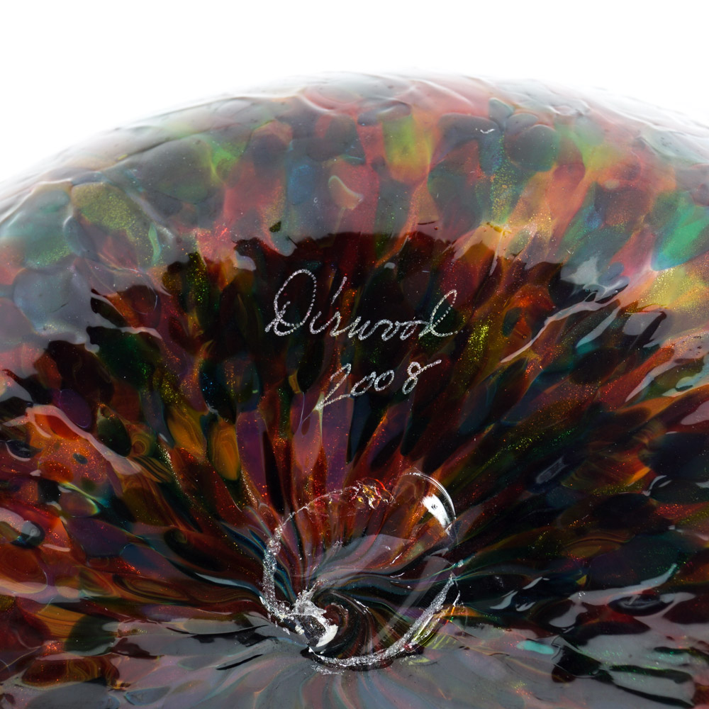 Dirwood 2008 Hand-Blown Artisan "End of Day Glass" Handkerchief Vase