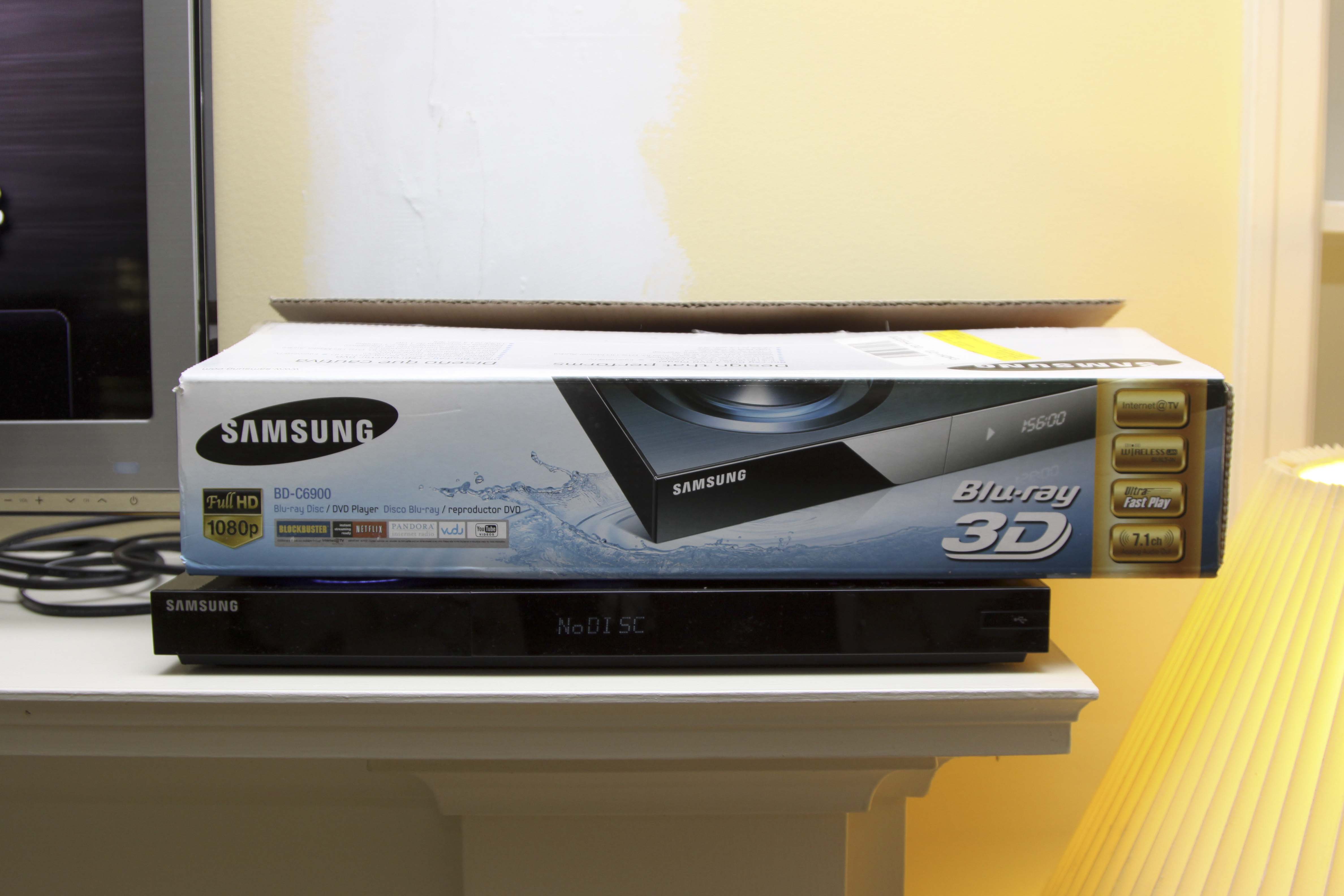 Samsung 46" Television, Samsung Blu-ray, Roku and Apple TV