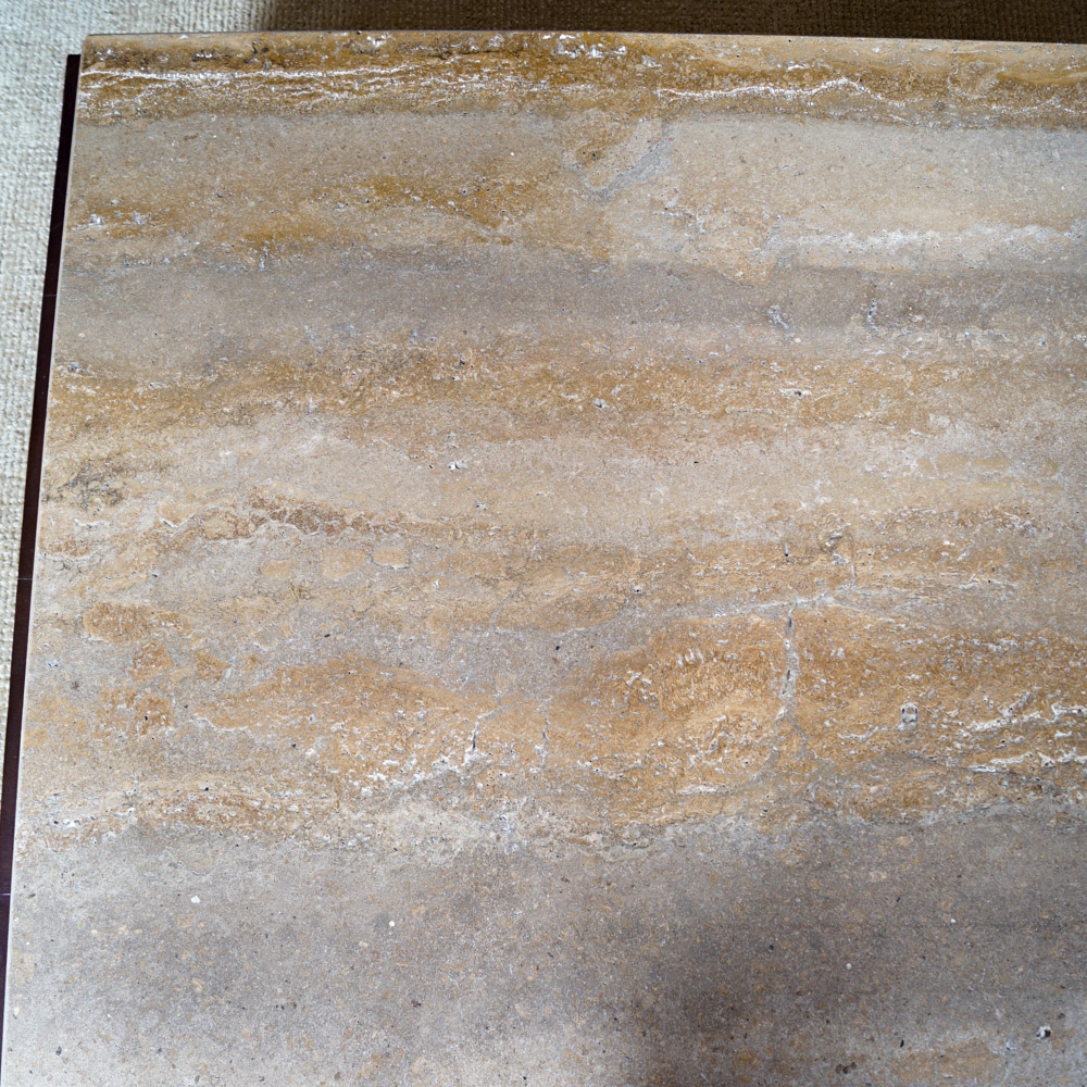 Modernist Style Coffee Table with Travertine Top