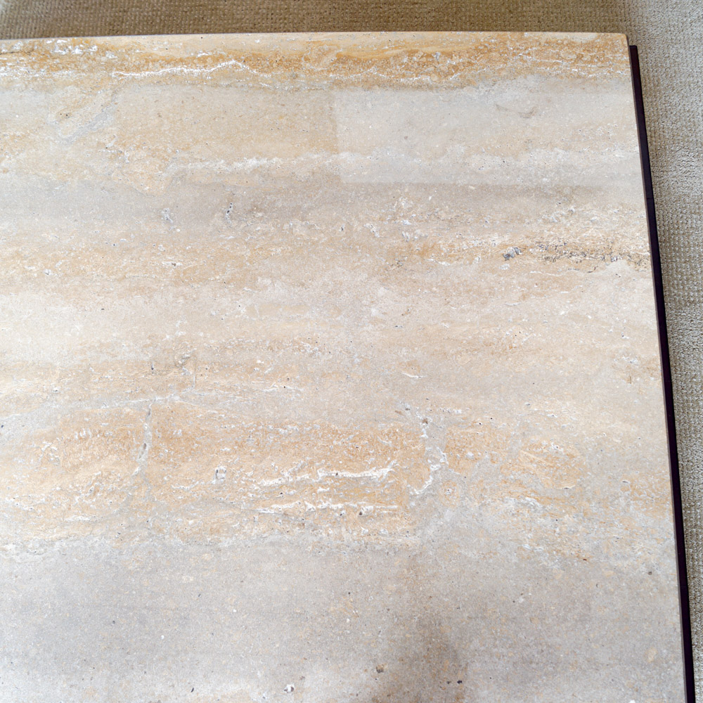 Modernist Style Coffee Table with Travertine Top
