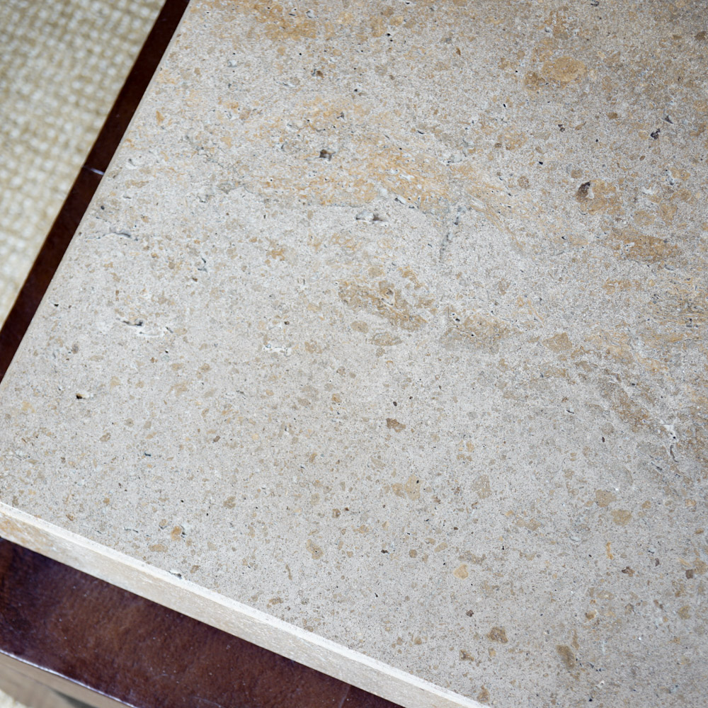 Modernist Style Coffee Table with Travertine Top