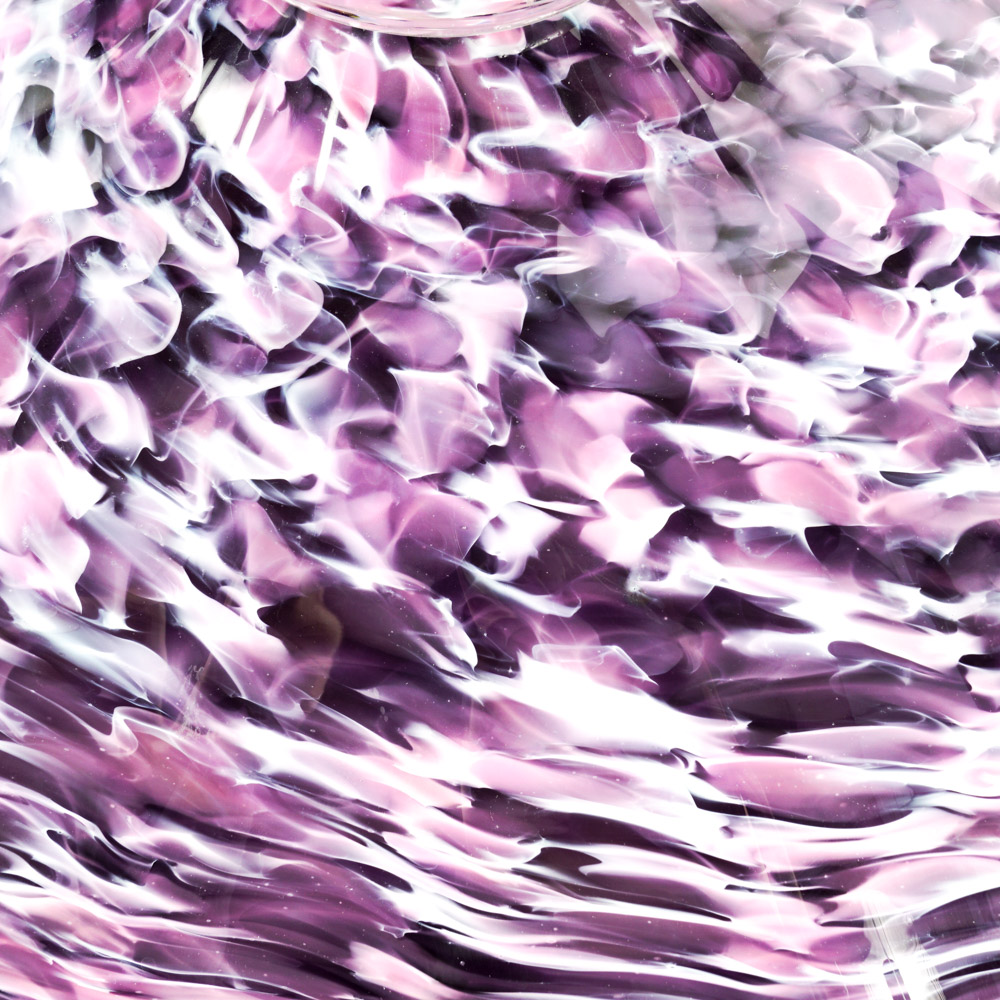 Zac Gorell 2009 Freeform Footed Art Glass Platter in Swirled Purple and White