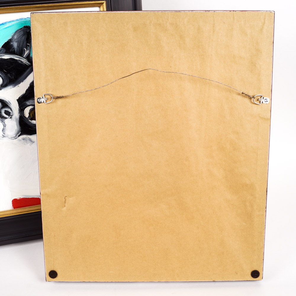 Julia McClurg "Lulu Bella" Oil Paintings of Black and White Dogs