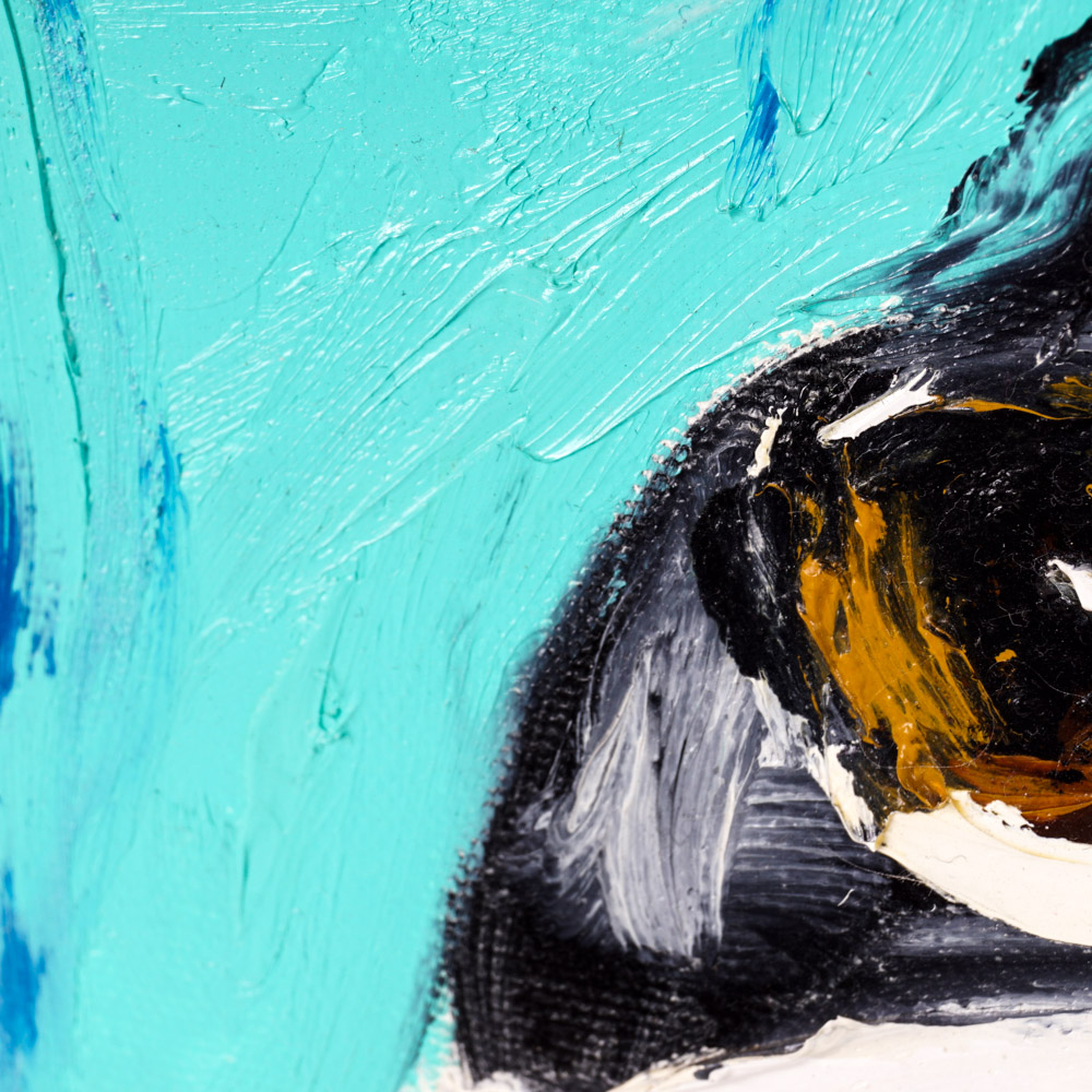 Julia McClurg "Lulu Bella" Oil Paintings of Black and White Dogs