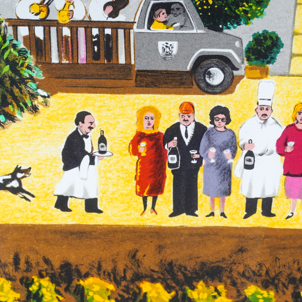 Signed Lithograph "Life is a Cabernet" by Guy Buffet