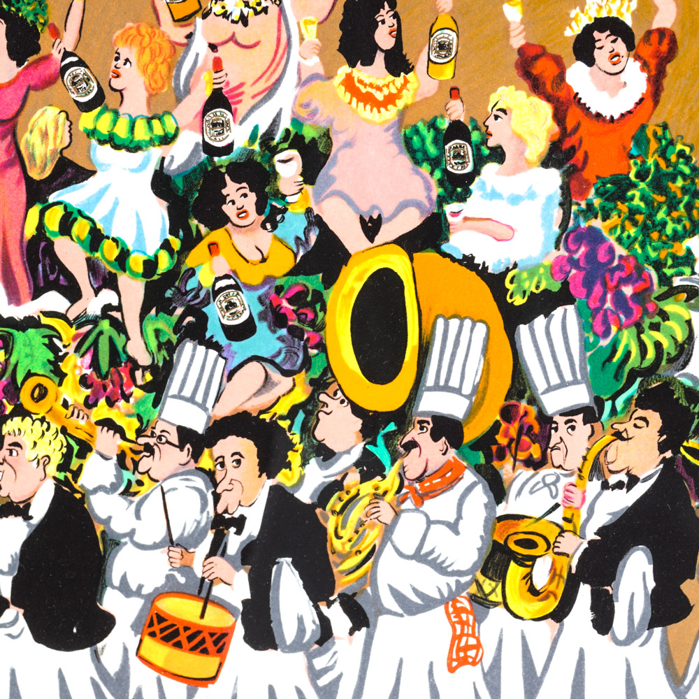 Limited Edition Lithograph on Paper of a Parade by Guy Buffet
