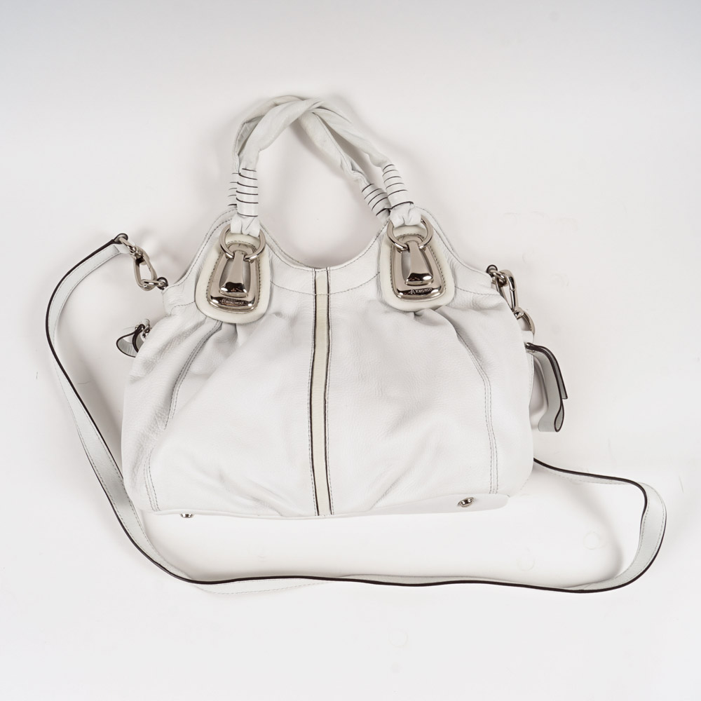 B. Makowsky White Leather Handbag