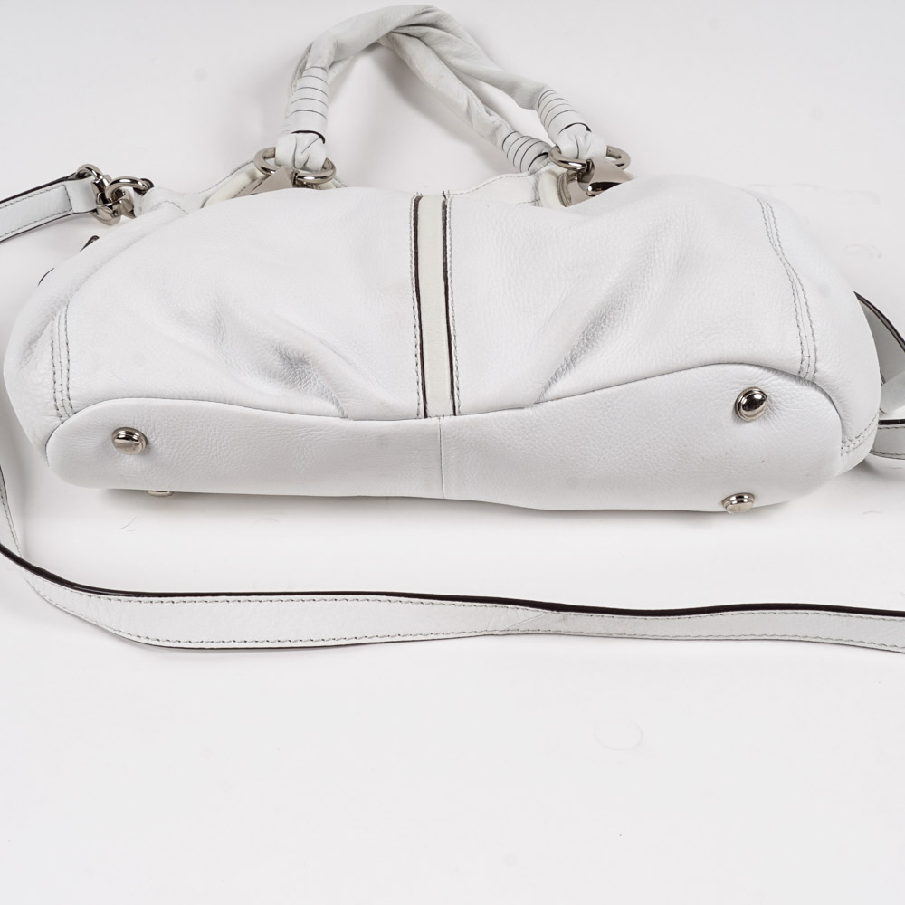B. Makowsky White Leather Handbag