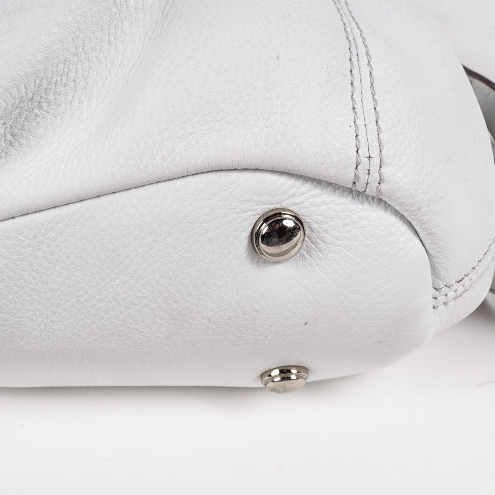 B. Makowsky White Leather Handbag
