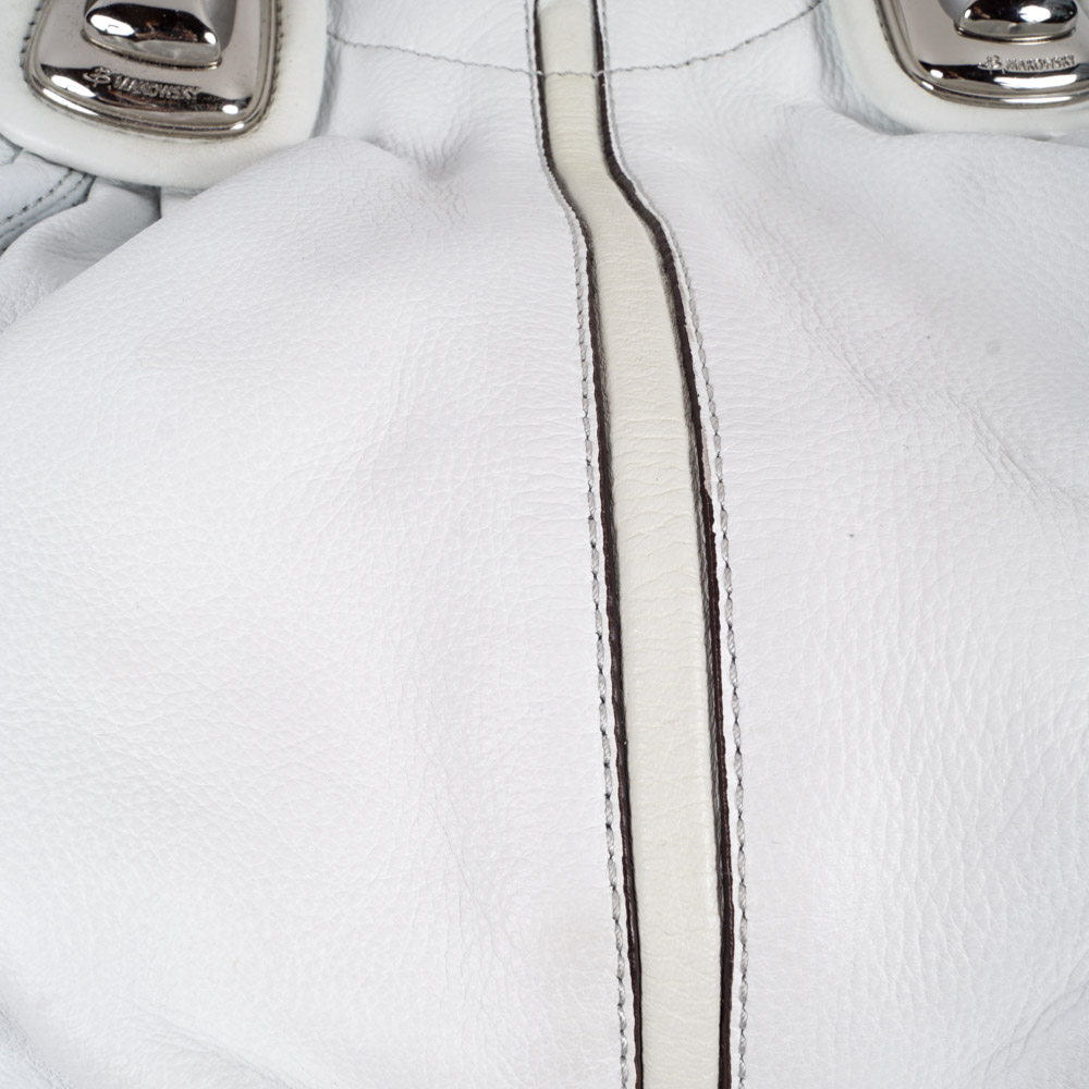 B. Makowsky White Leather Handbag