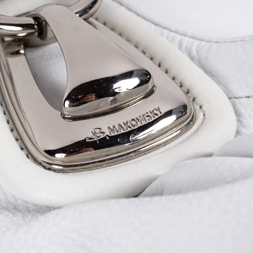 B. Makowsky White Leather Handbag