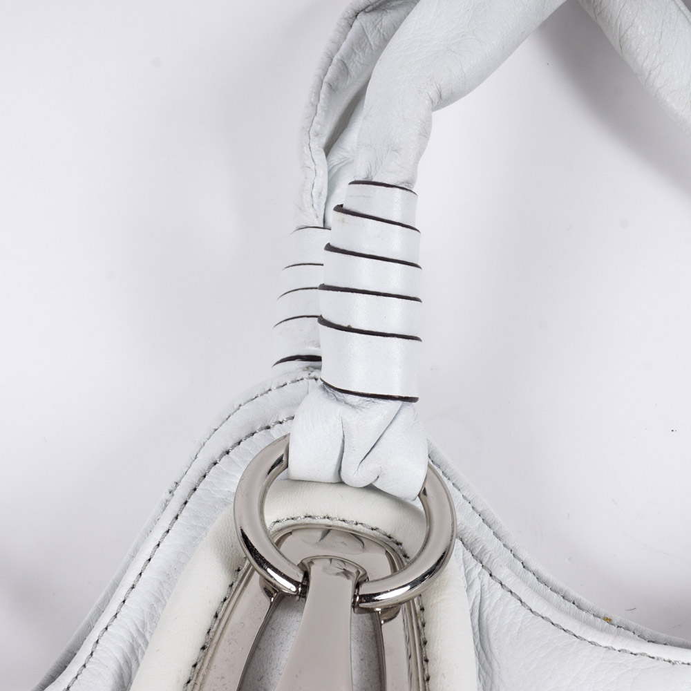 B. Makowsky White Leather Handbag