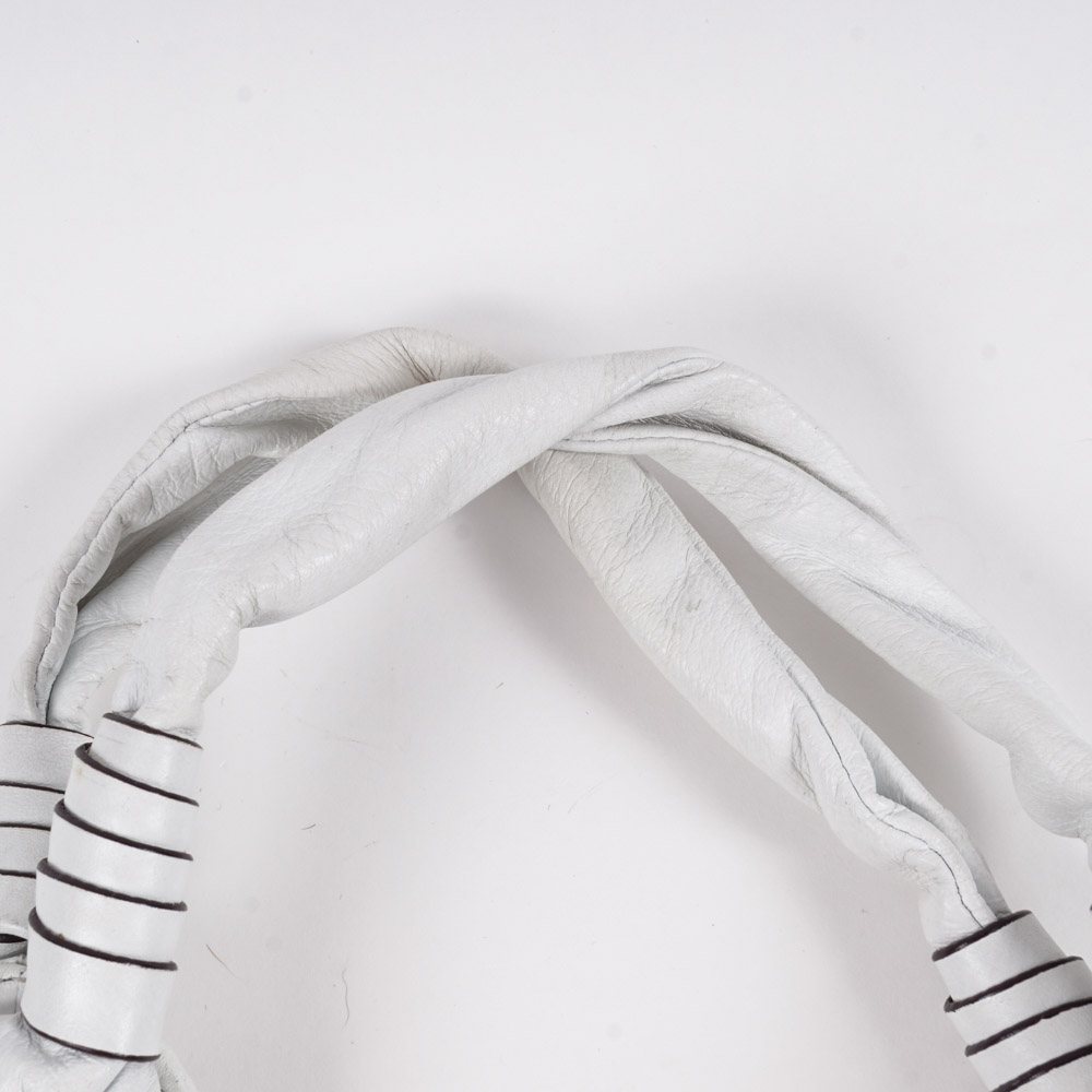 B. Makowsky White Leather Handbag
