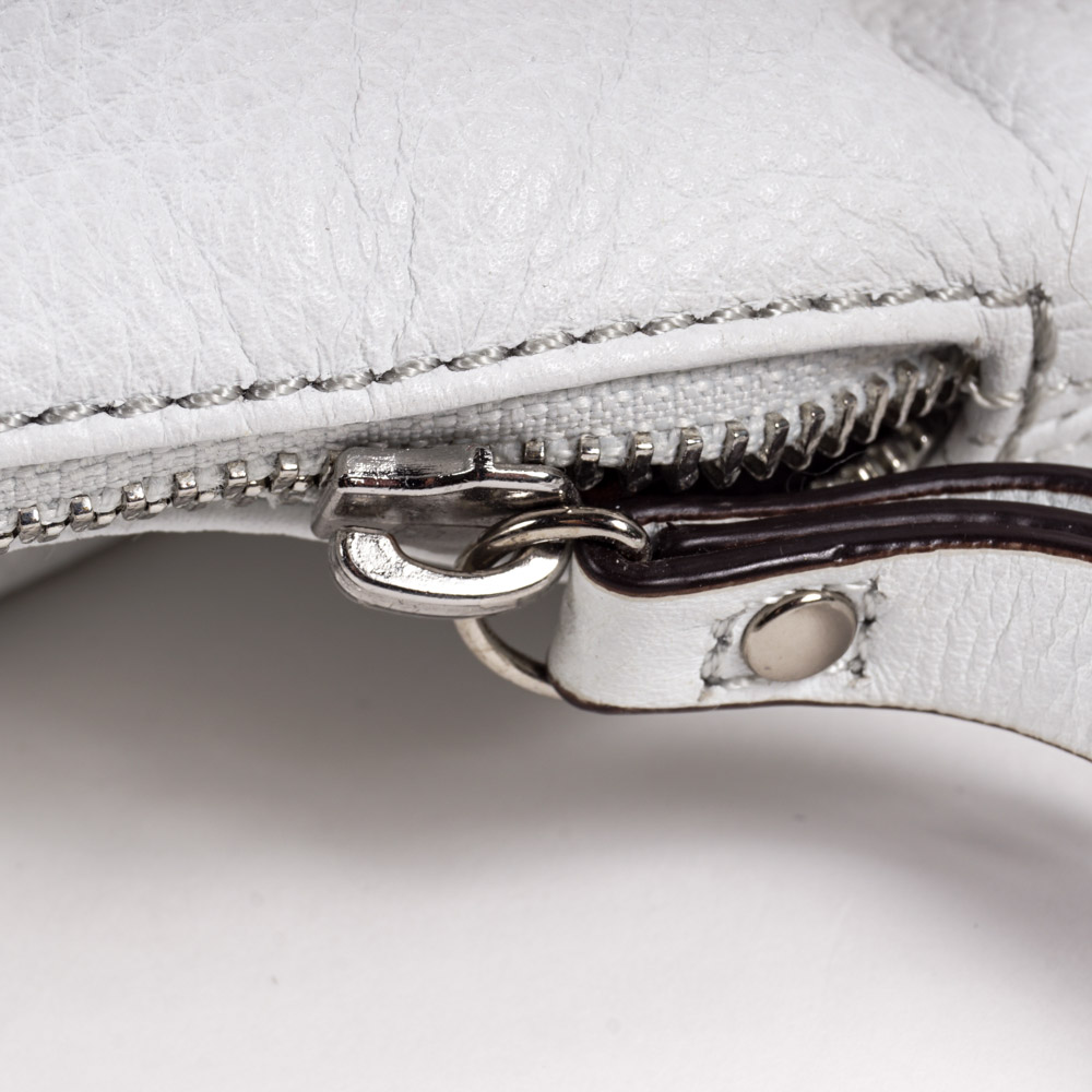 B. Makowsky White Leather Handbag