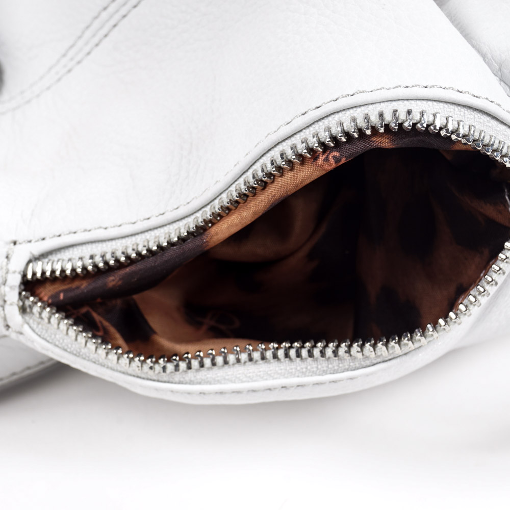 B. Makowsky White Leather Handbag