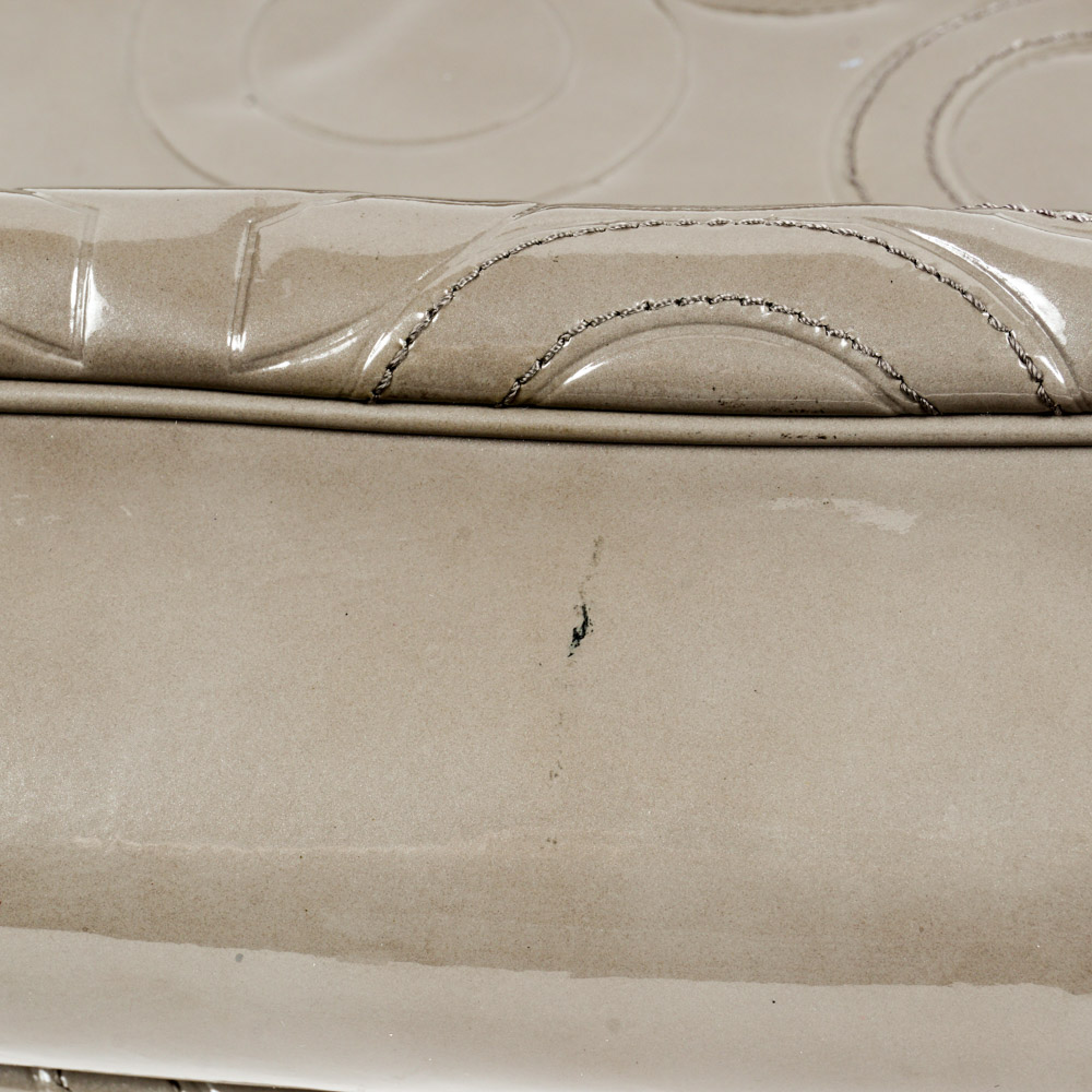 Coach Taupe Patent Leather Diaper Bag