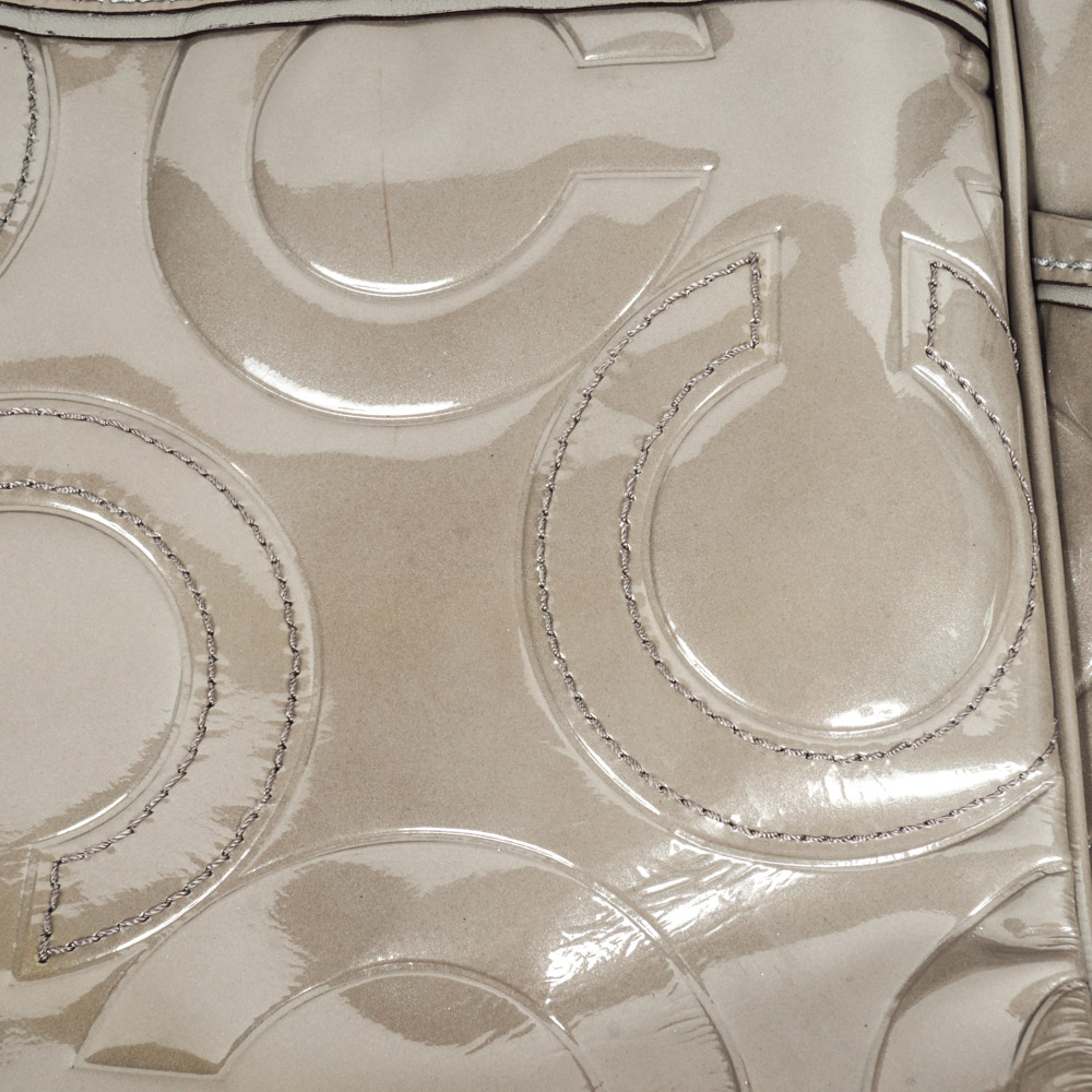 Coach Taupe Patent Leather Diaper Bag