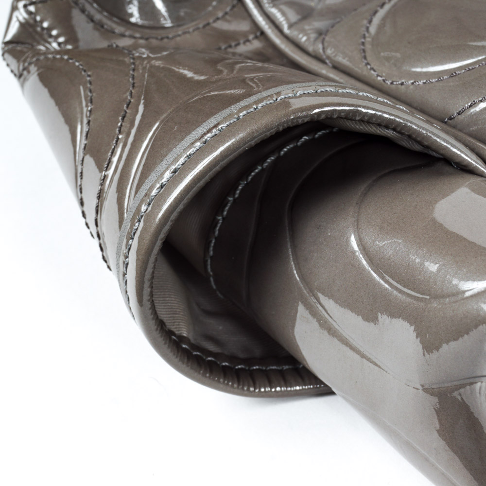 Coach Taupe Patent Leather Diaper Bag