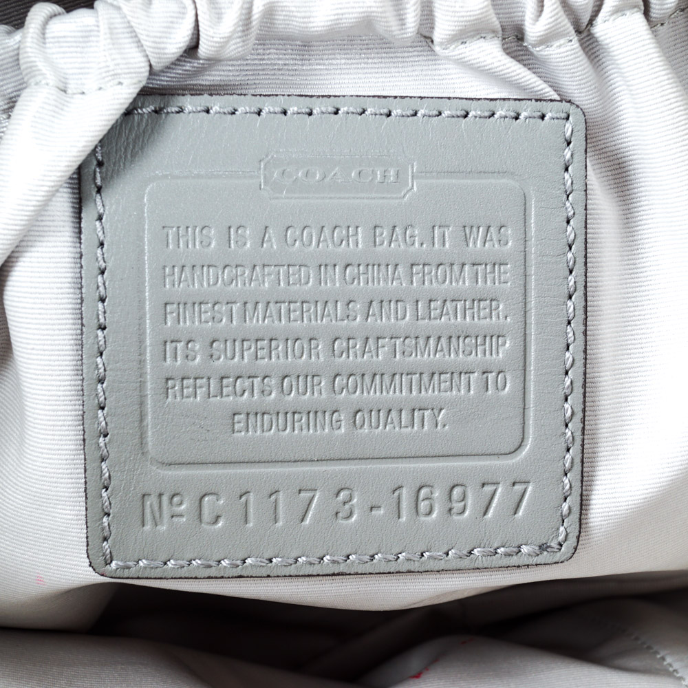 Coach Taupe Patent Leather Diaper Bag